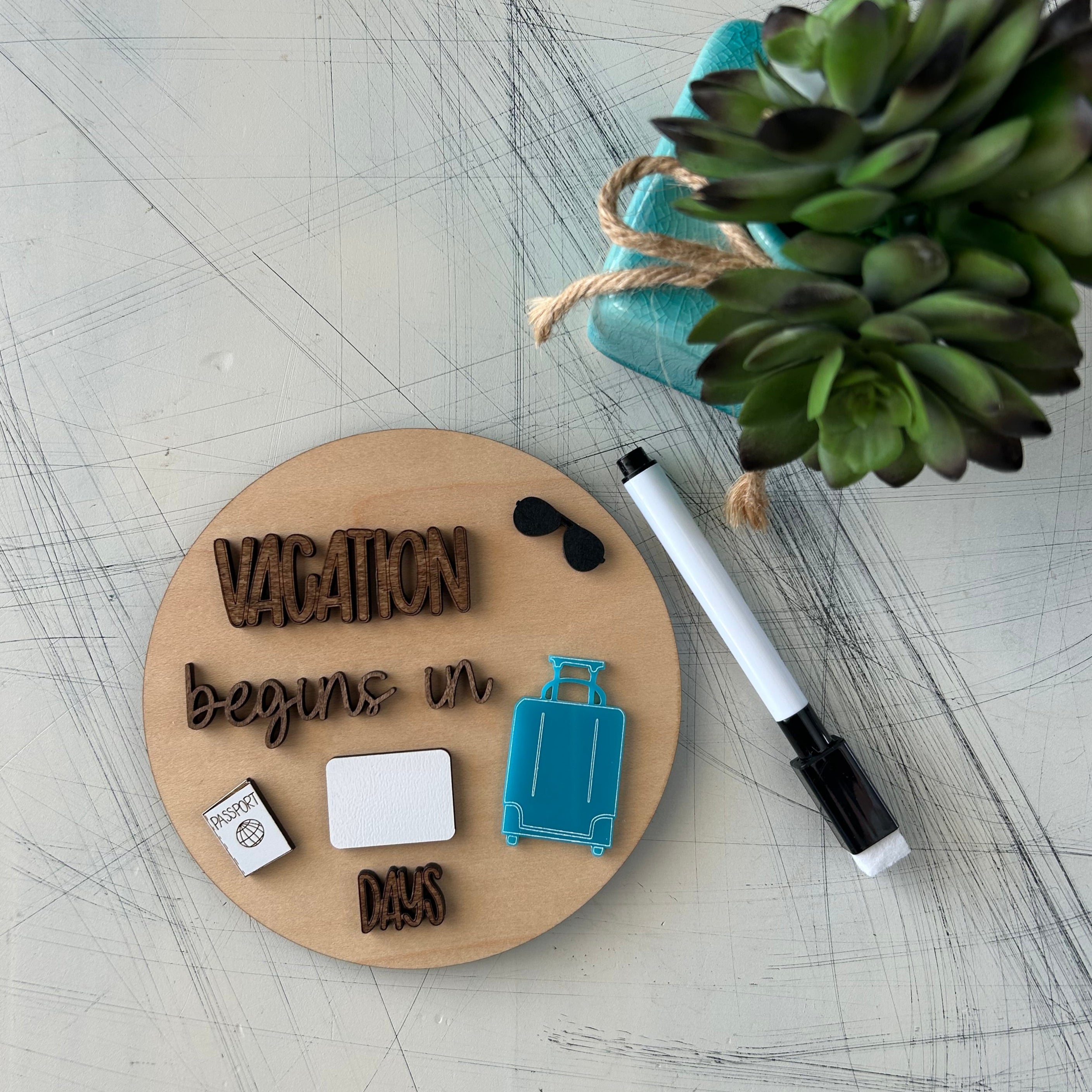 Dry Erase Vacation Countdown Sign