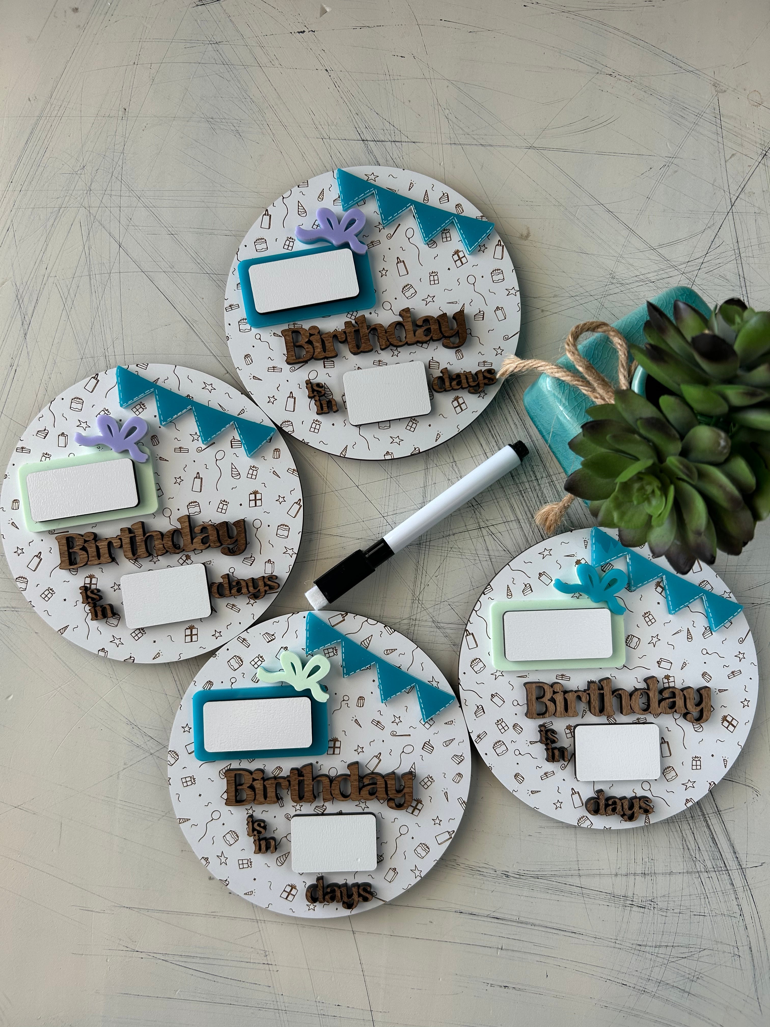 Dry Erase Birthday Countdown Sign