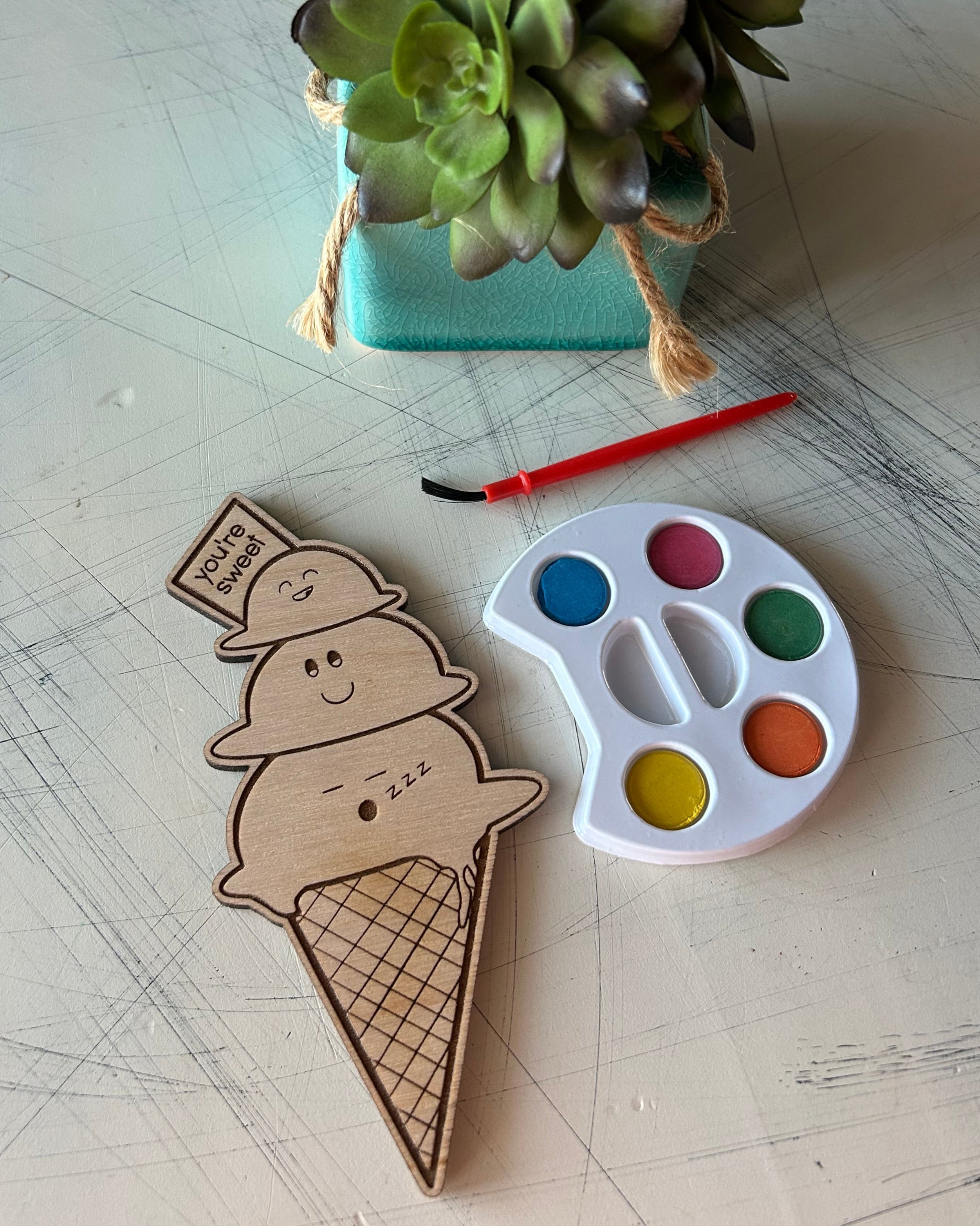 Ice Cream Cone Watercolor Craft Kit