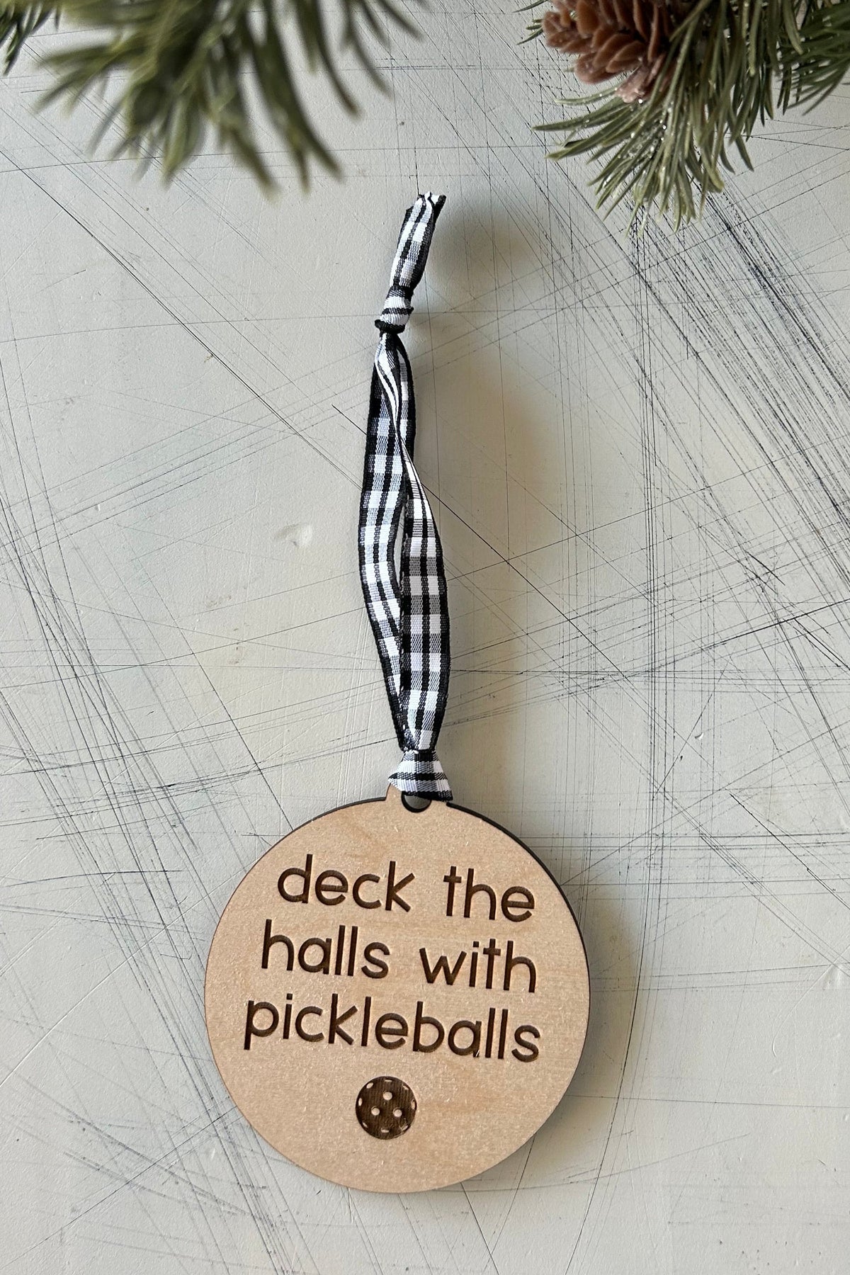 Deck the halls with pickleballs ornament