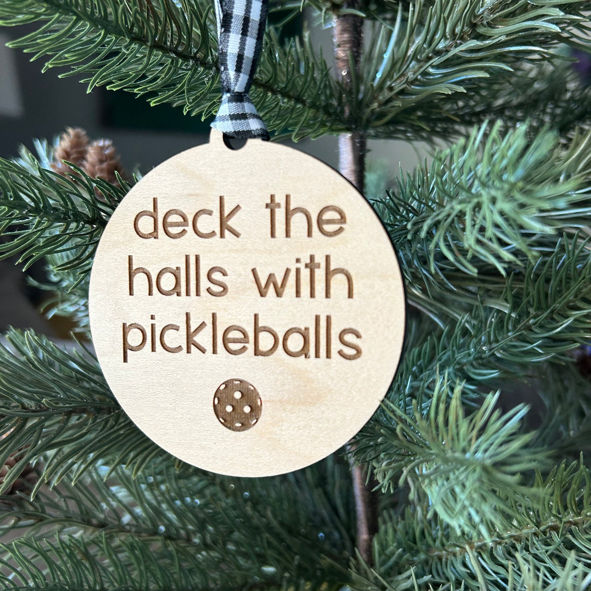 Deck the halls with pickleballs ornament