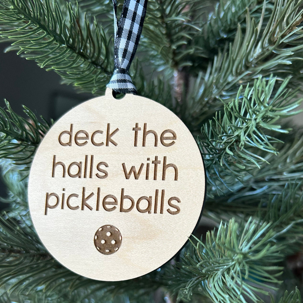 Deck the halls with pickleballs ornament