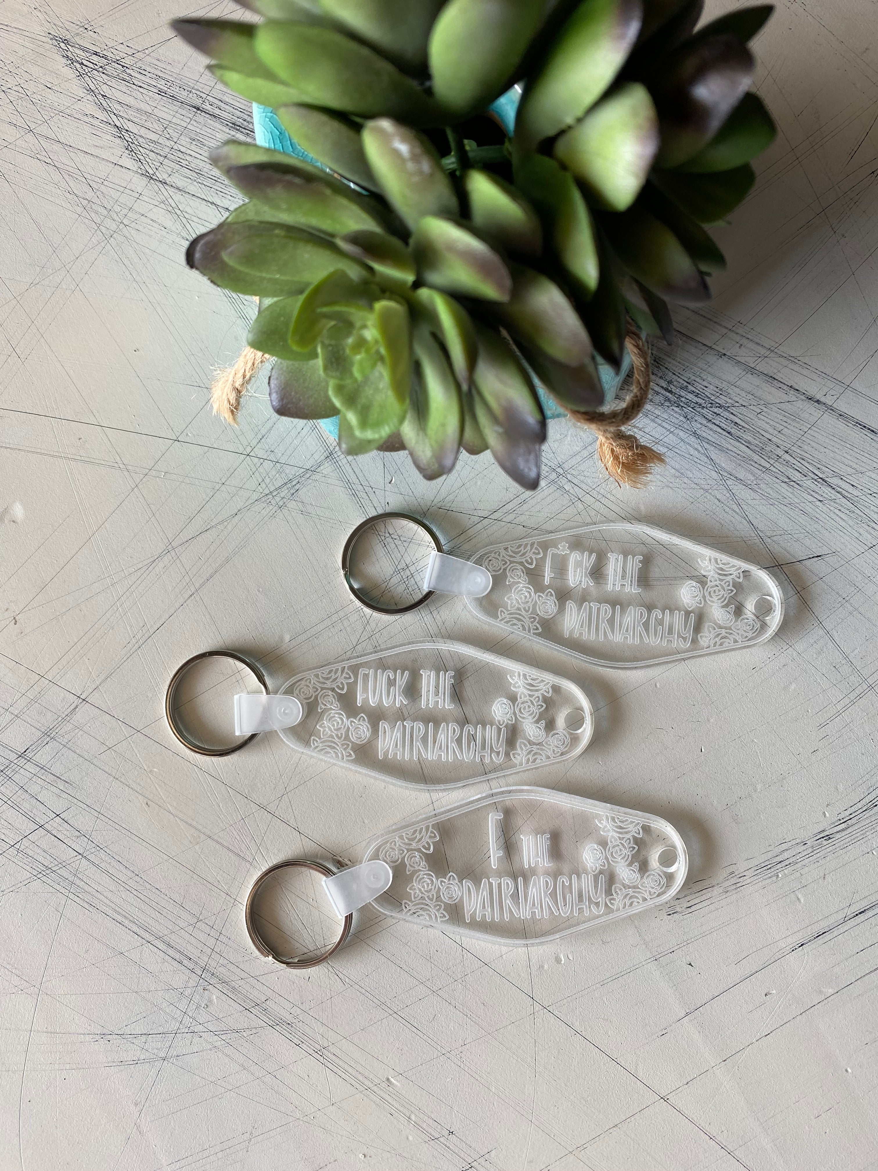 F the Patriarchy - Clear Motel-style Keychain