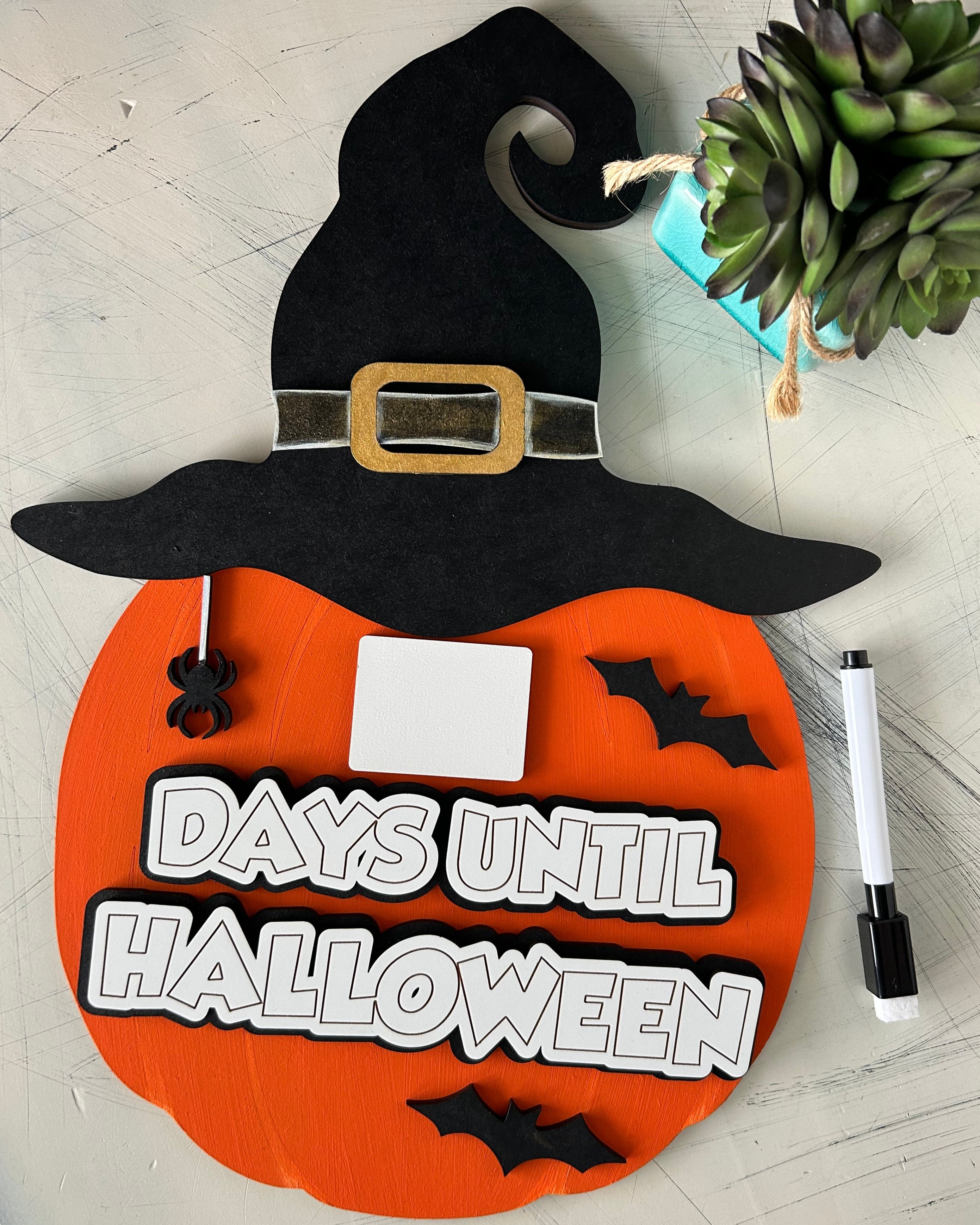 Days Until Halloween dry erase countdown sign