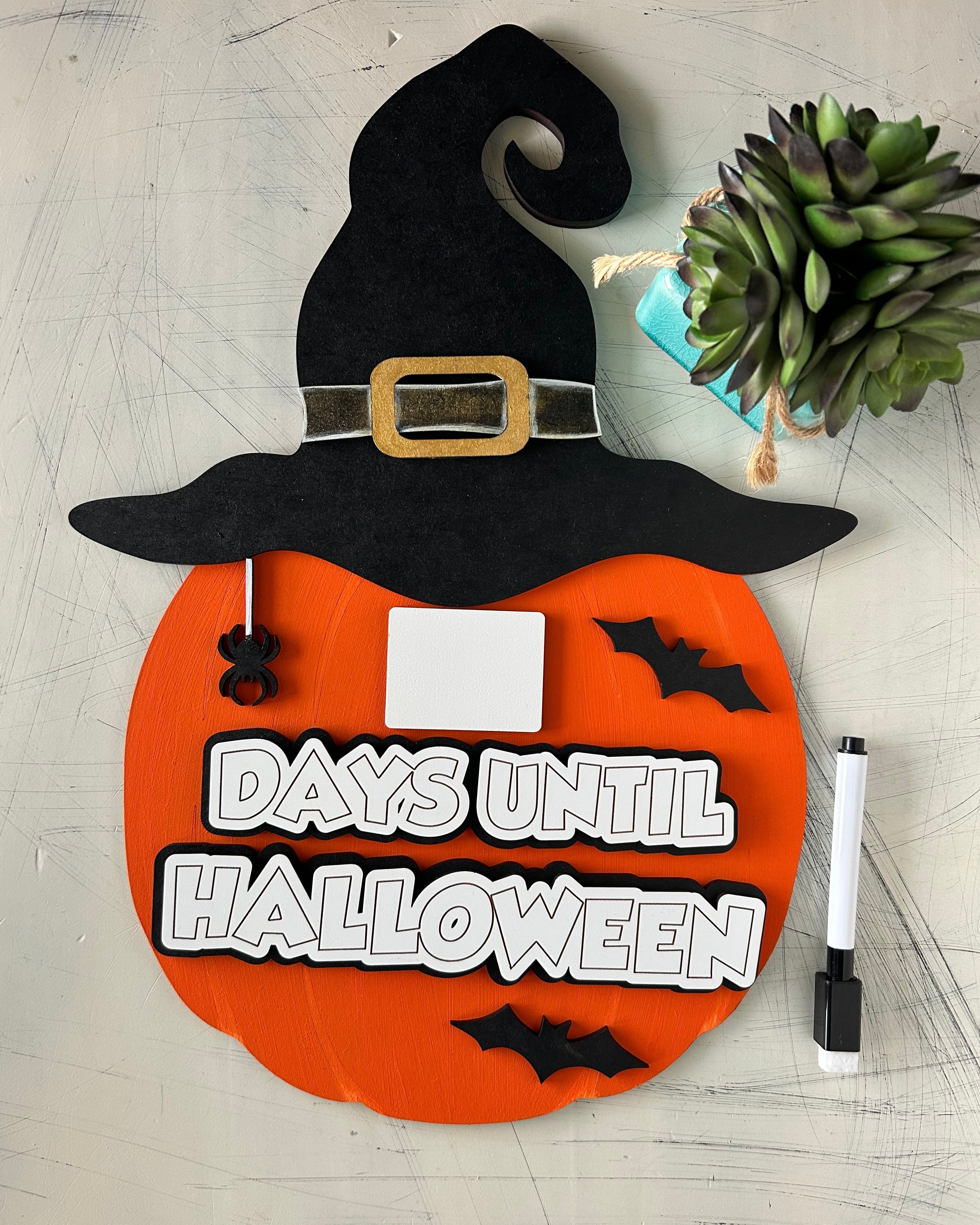 Days Until Halloween dry erase countdown sign