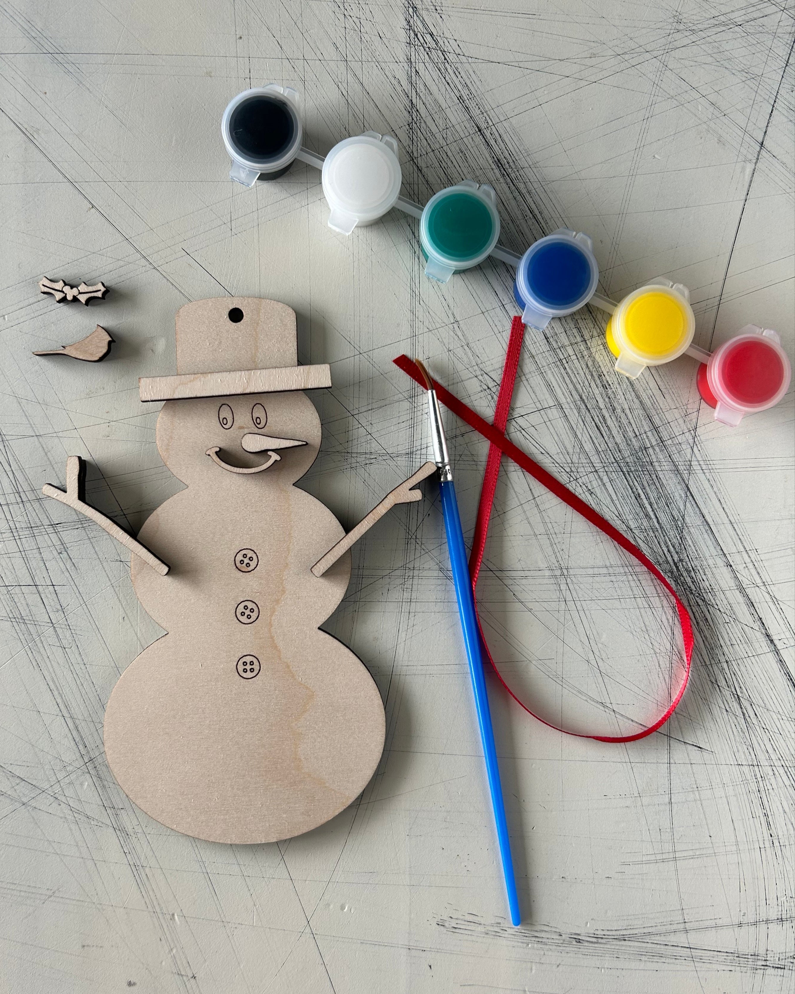 Build Your Own Snowman Ornament Paint Kit