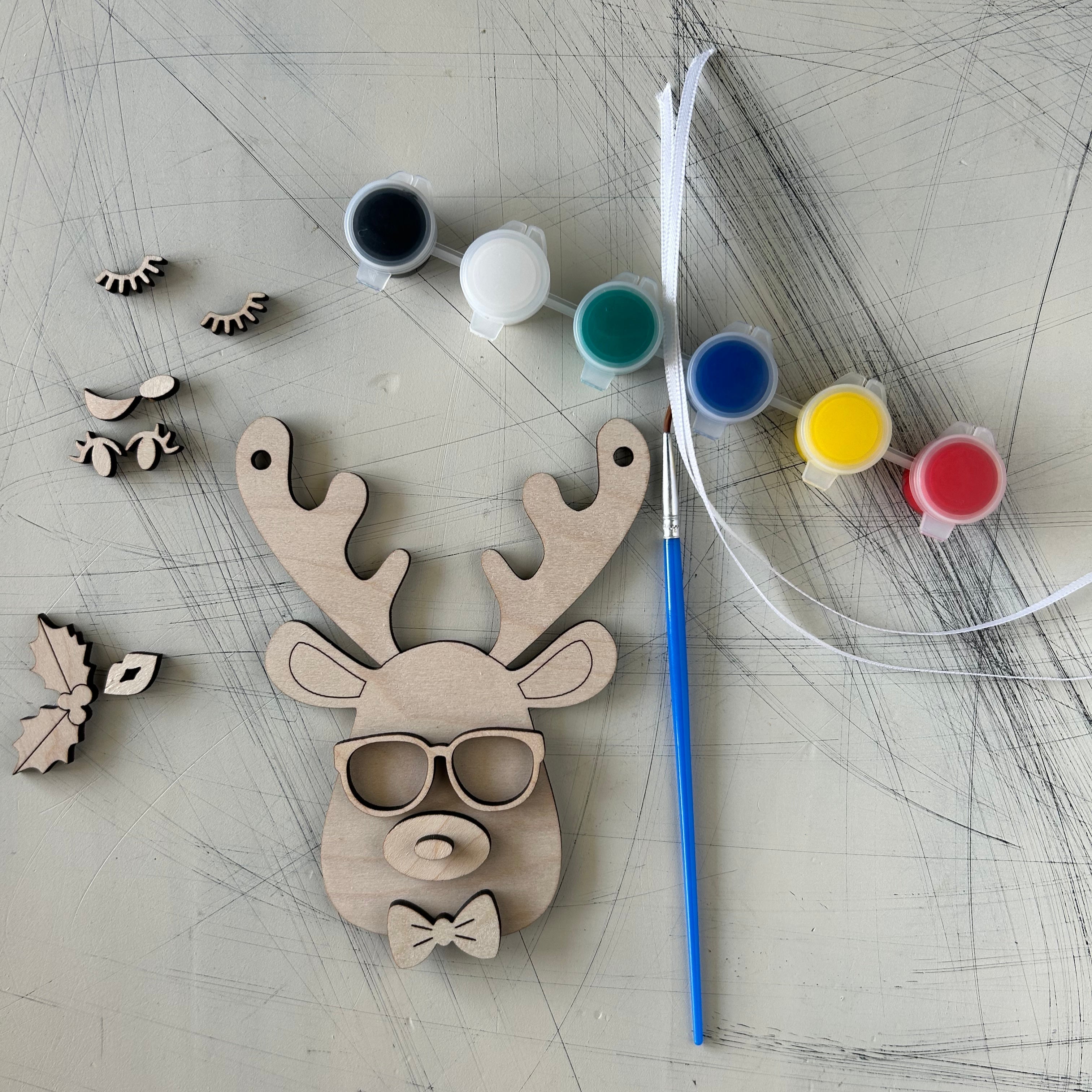 Build Your Own Reindeer Ornament Paint Kit