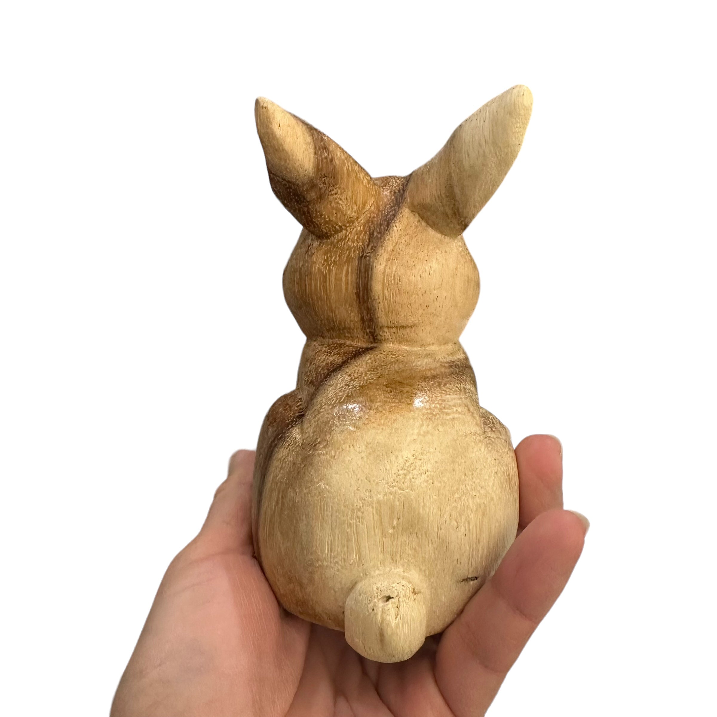 Wooden Sitting Bunny Figurine Decoration