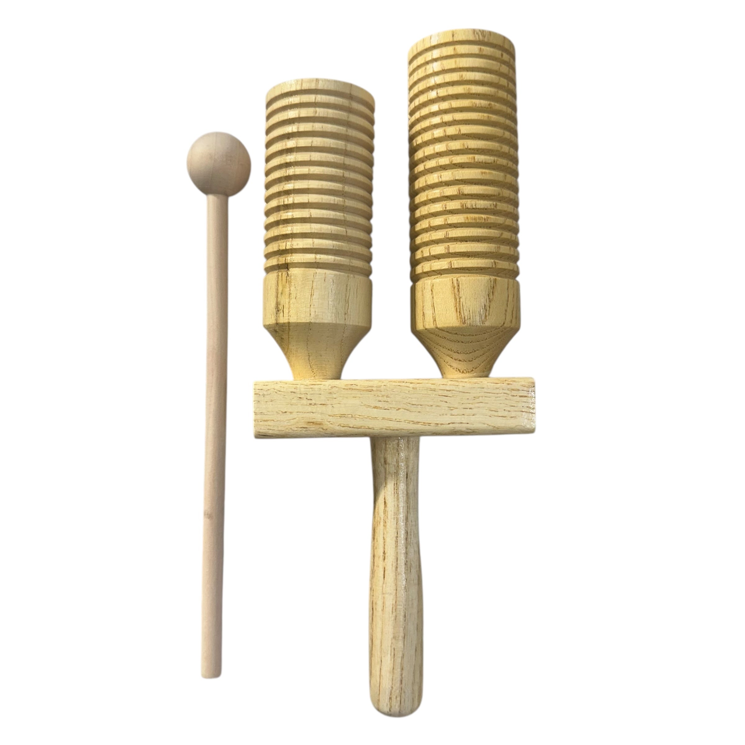 Wooden Double Guiro – Natural Wood Percussion Instrument for Music Learning