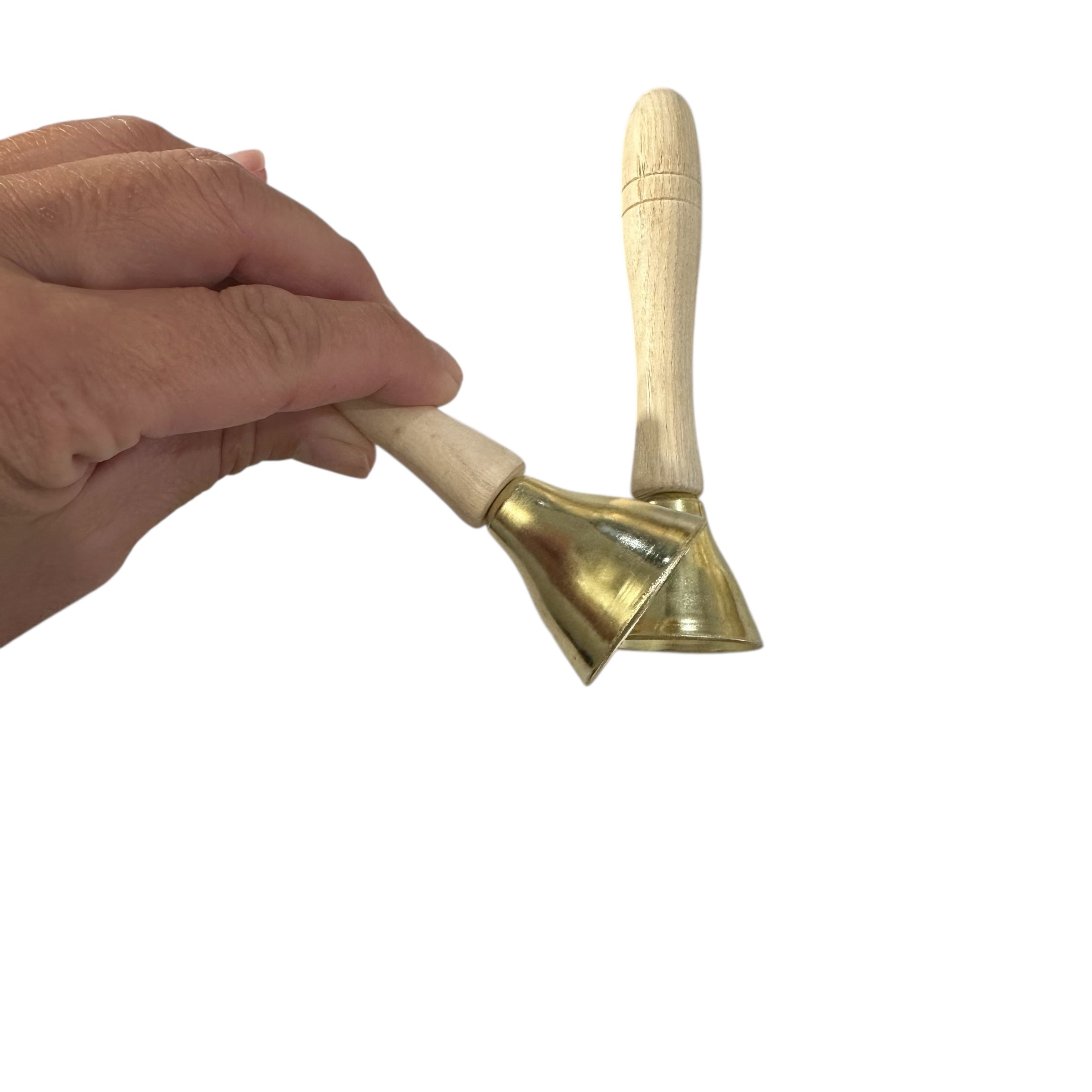 Wooden Handle Brass Bells – Set of 2 – Perfect for Music Learning & Kids’ Activities