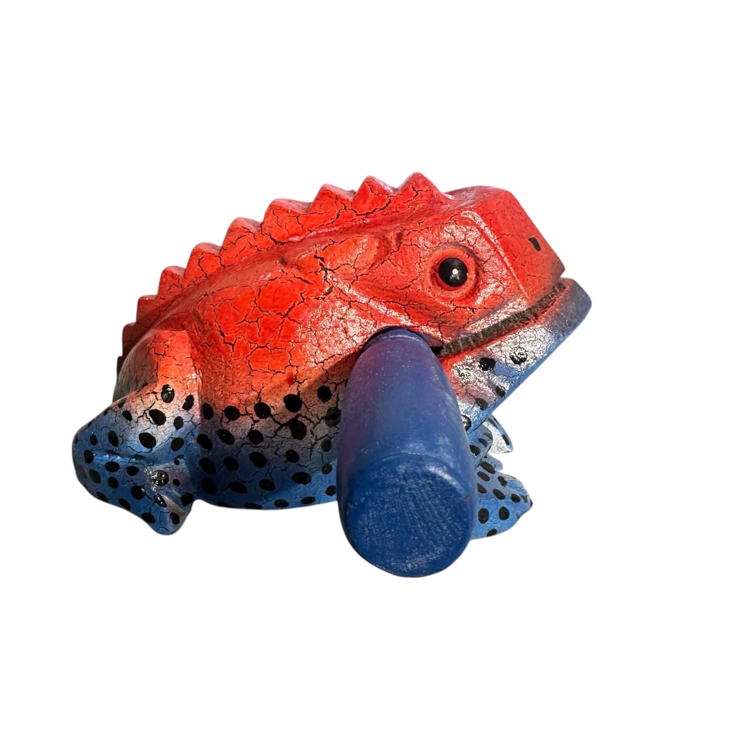 4" Large Red Dart Frog Musical Frog Percussion Instrument