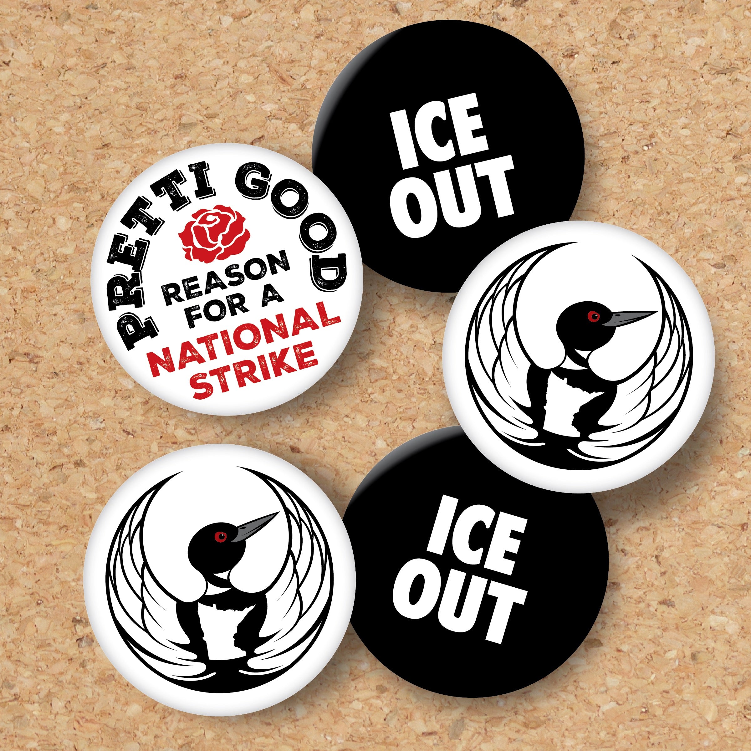 Minnesota ICE Out Pin Button Set