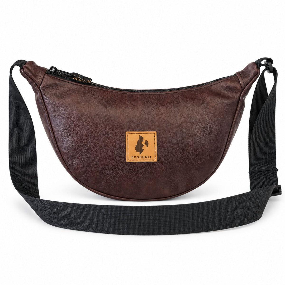 Round Mini Vegan Leather Crescent Bag
