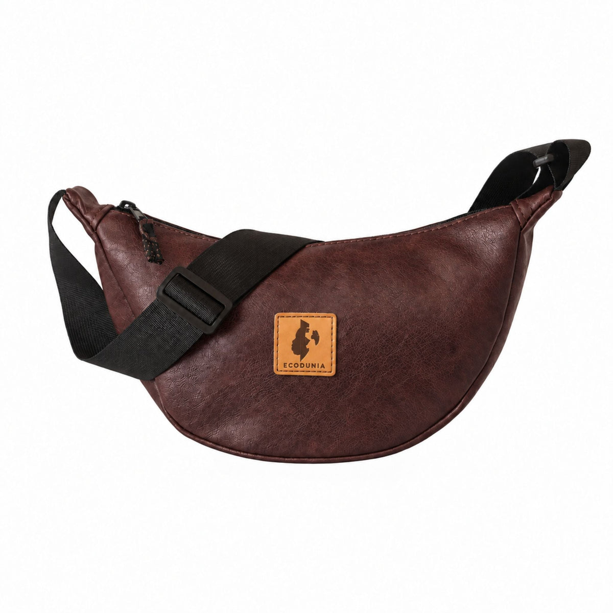 Round Mini Vegan Leather Crescent Bag