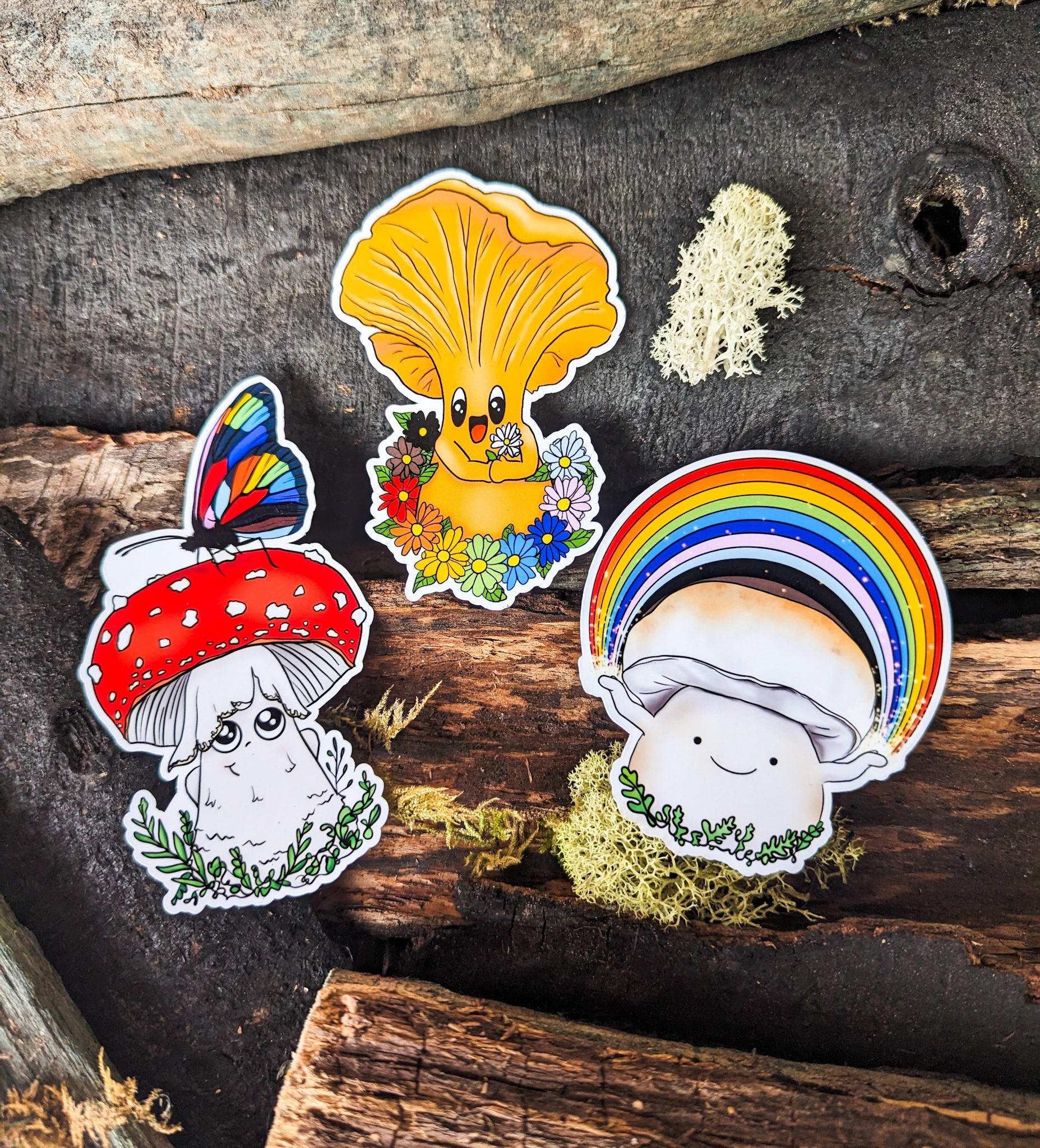 So Mush Pride | Set of 3 Adorable and Inclusive Mushroom Stickers