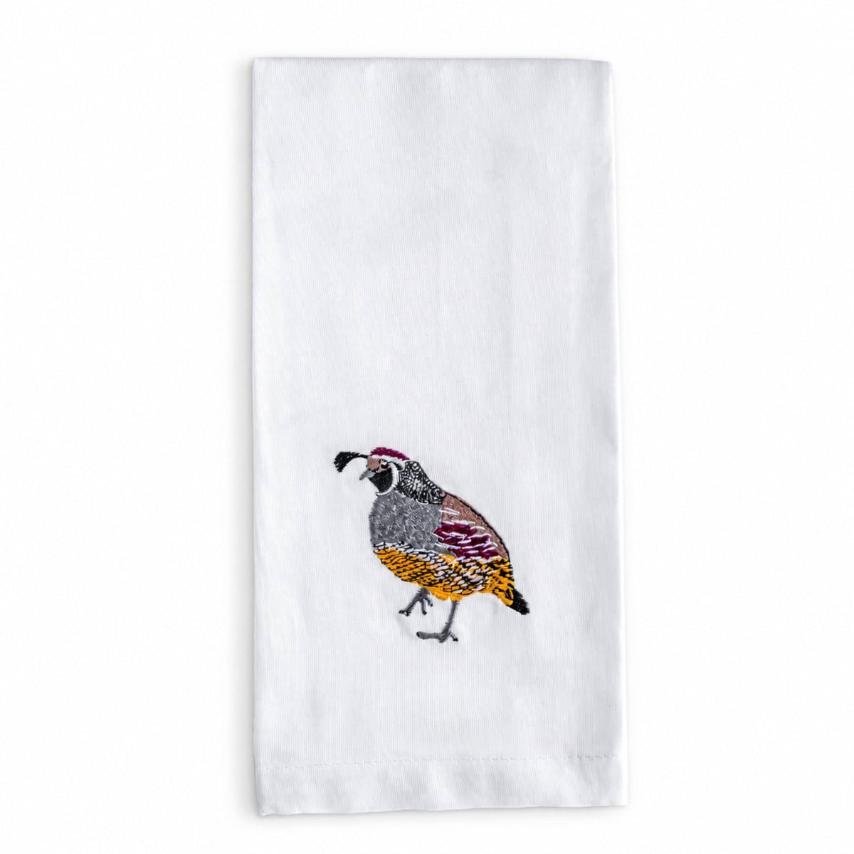 Bird Embroidered Cotton Tea Towels - Handmade Kitchen Gift