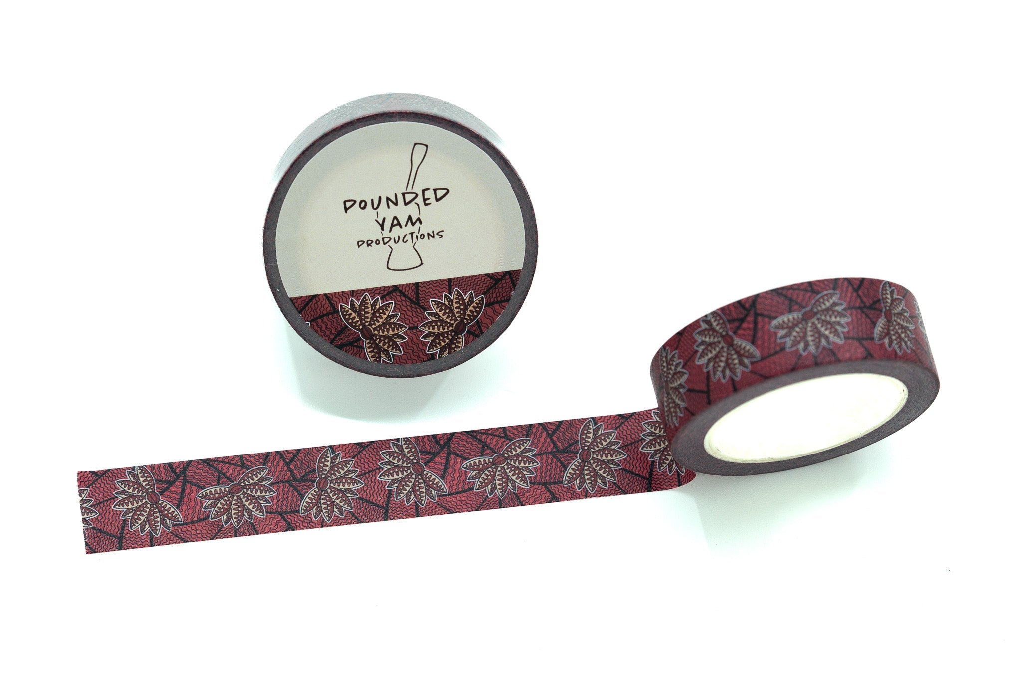 African Print Washi Tape - Red Blossom (Ankara)