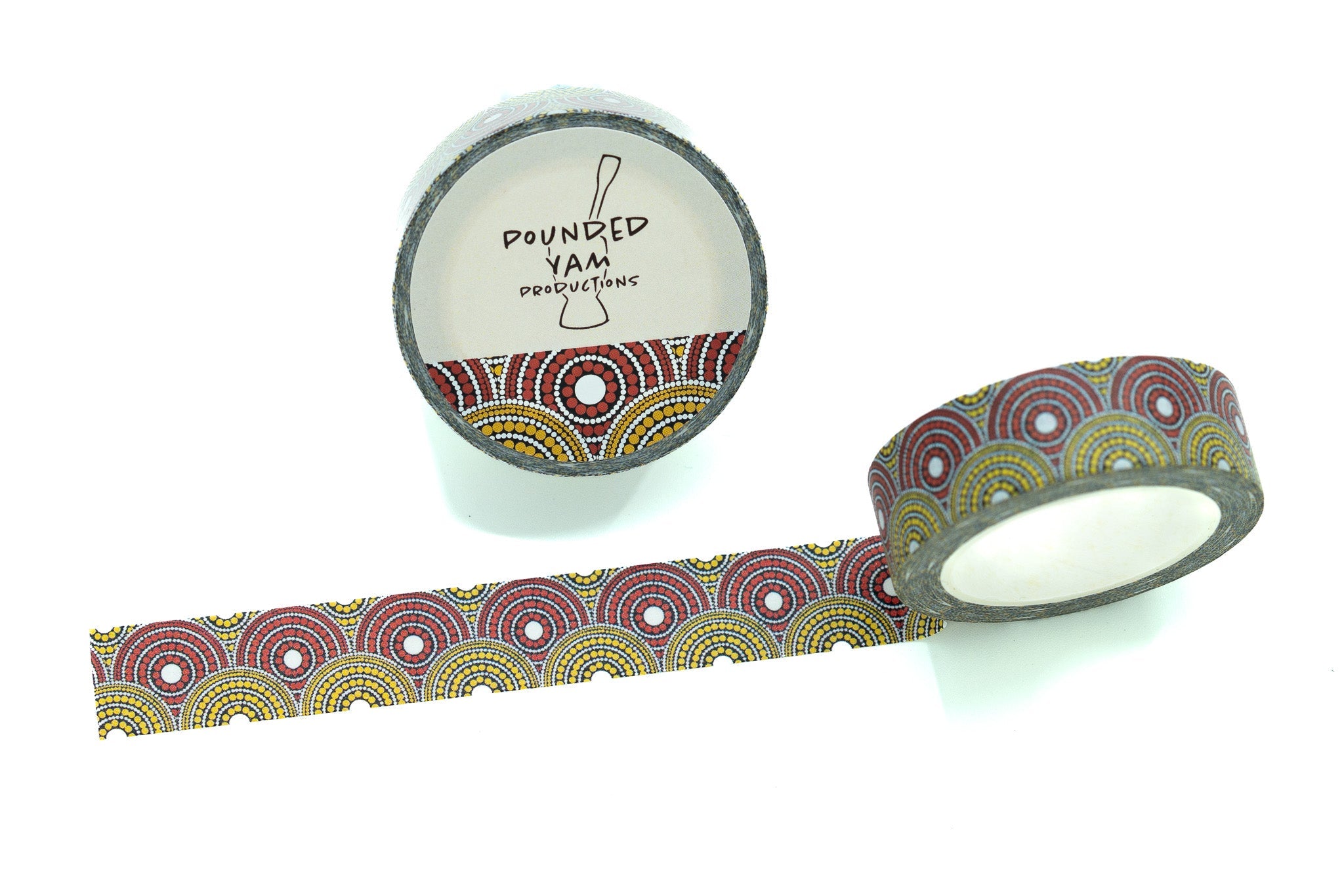 African Print Washi Tape - Red and Yellow (Ankara)