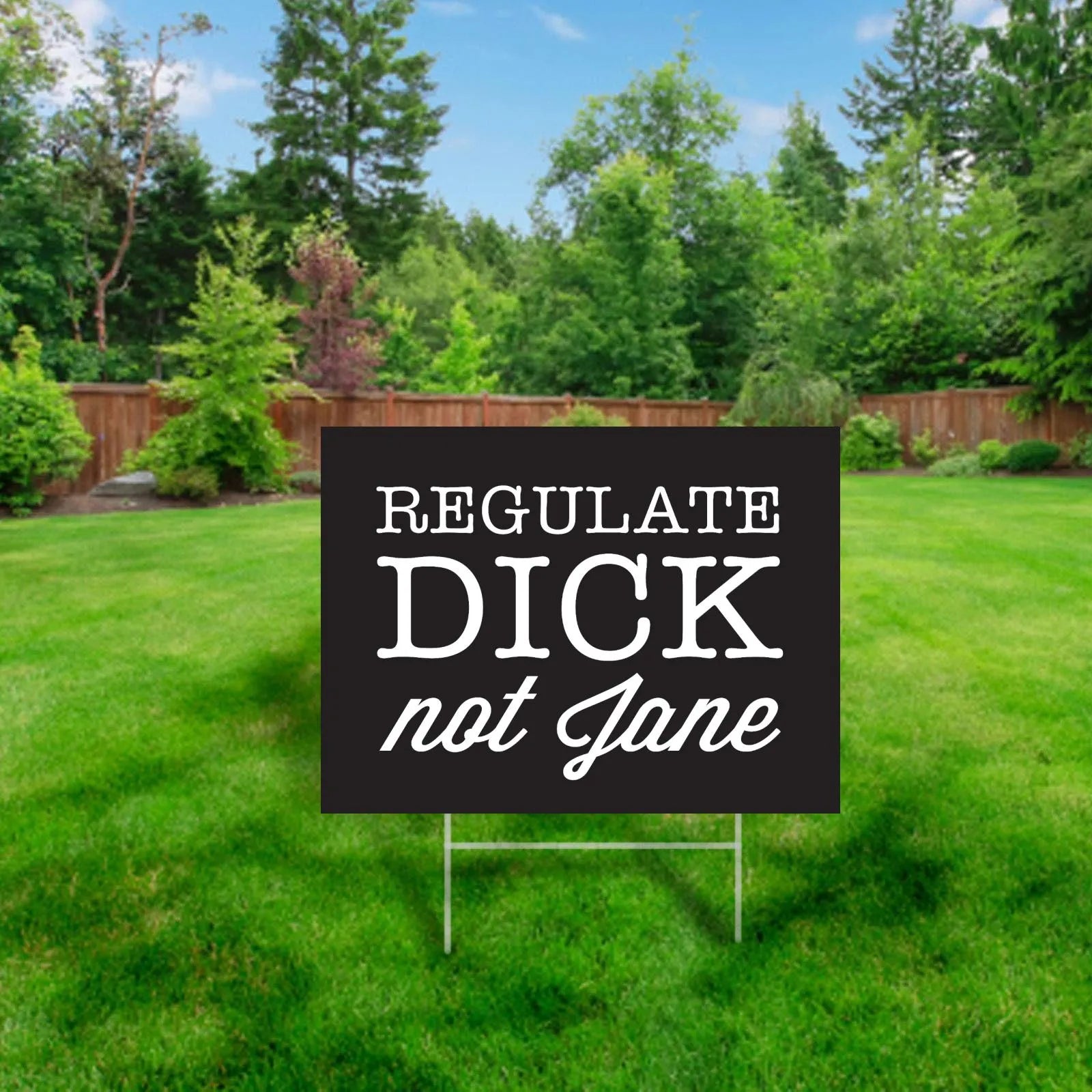 Regulate Dick Not Jane Yard Sign