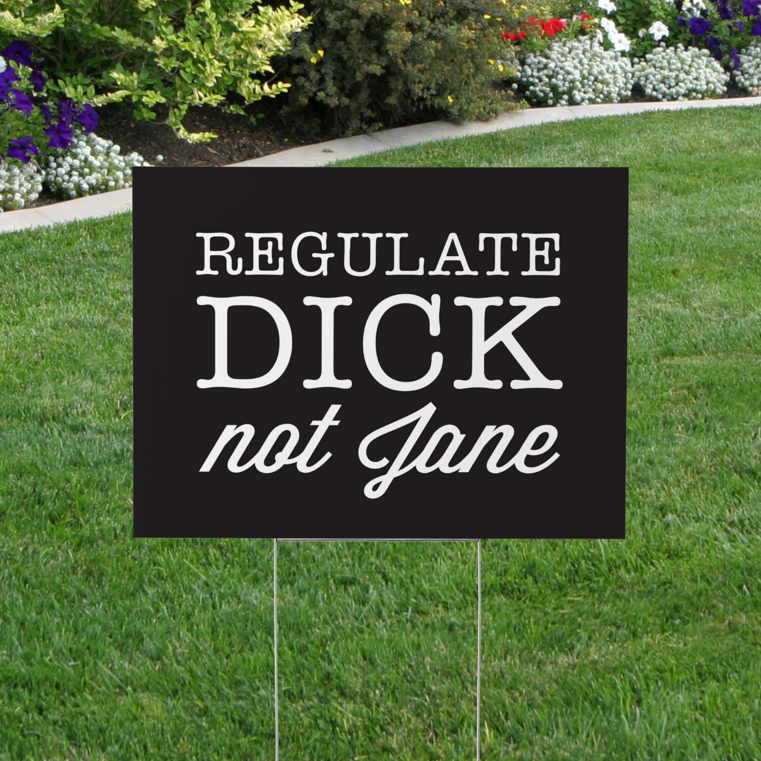 Regulate Dick Not Jane Yard Sign