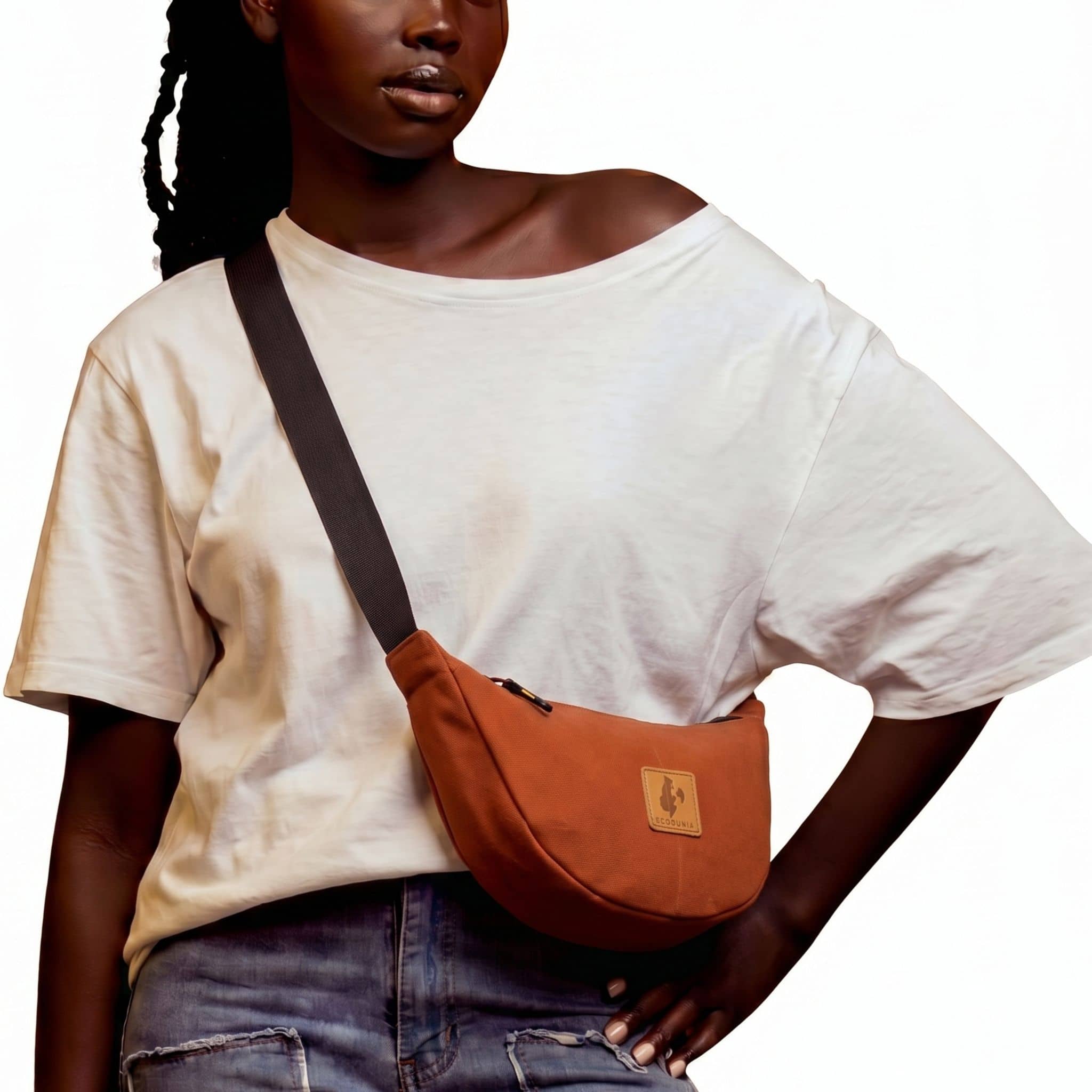 Round Mini Canvas Crossbody Shoulder Bag for Women
