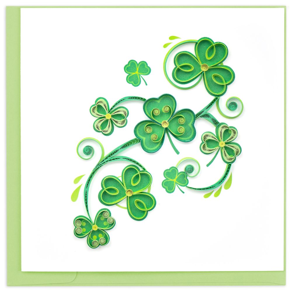 Shamrocks Quilled Greeting Card