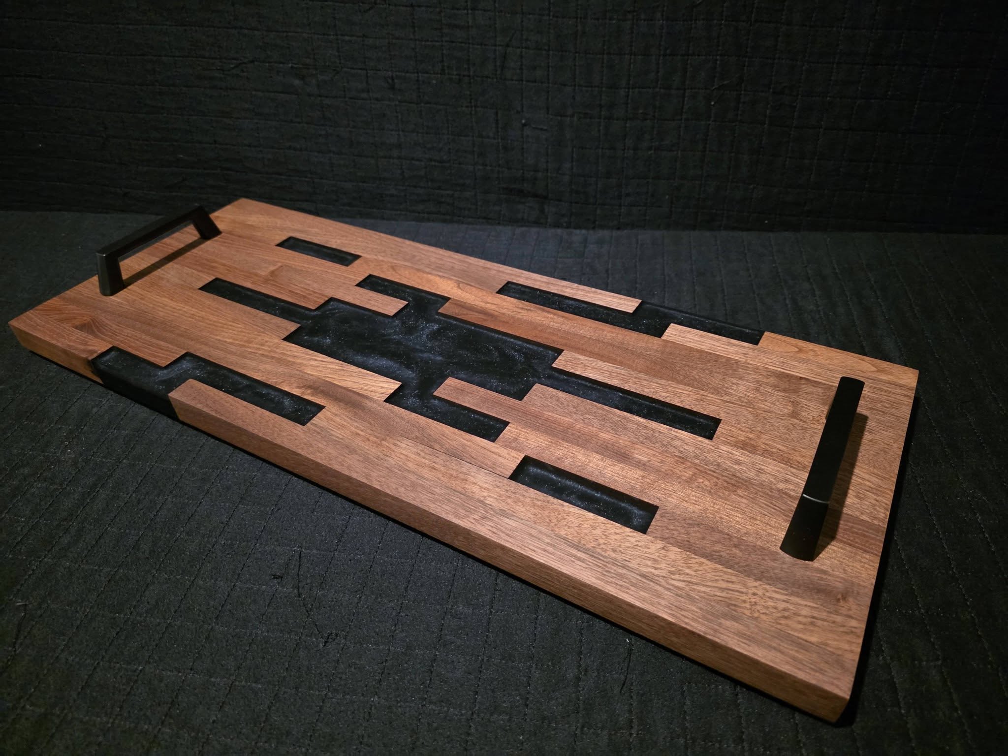 'The Space Between' Walnut & Epoxy Serving Tray