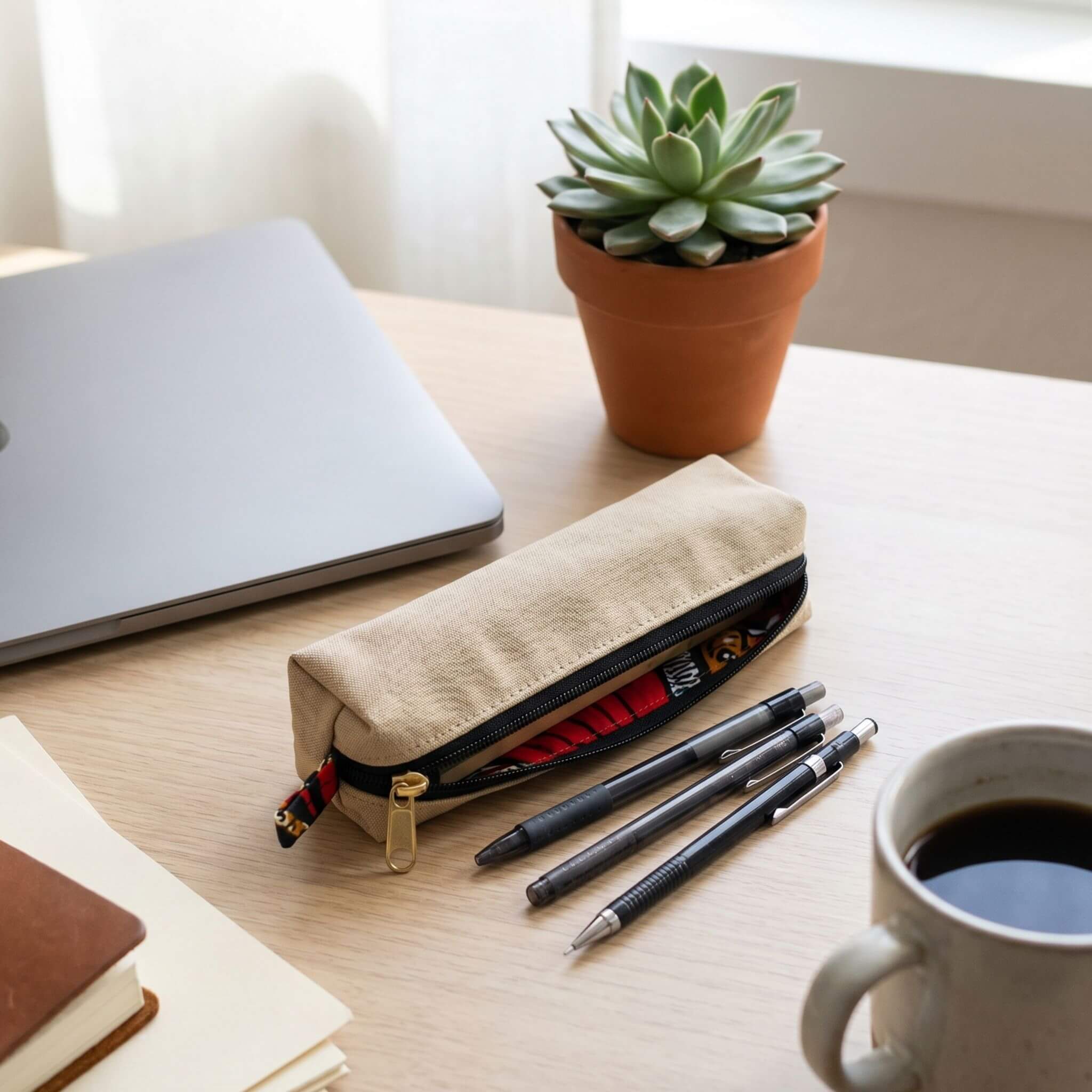 Canvas Pencil Pouch Bag, Everyday Pencil Case