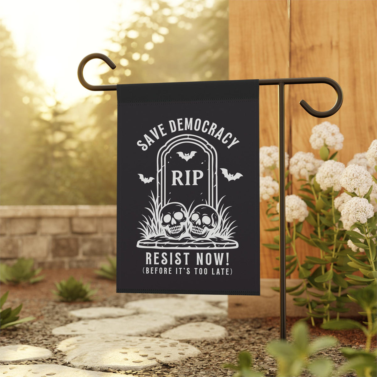 Halloween Democracy Flag, Save Democracy Resist Now Garden Flag