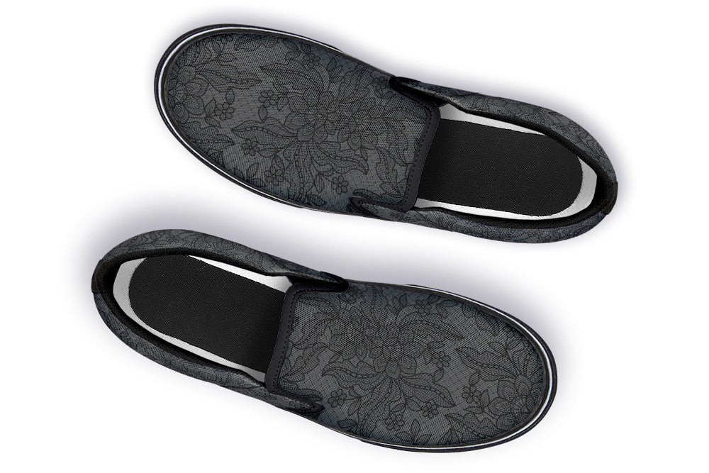 Slip On Shoes - Floral Lace