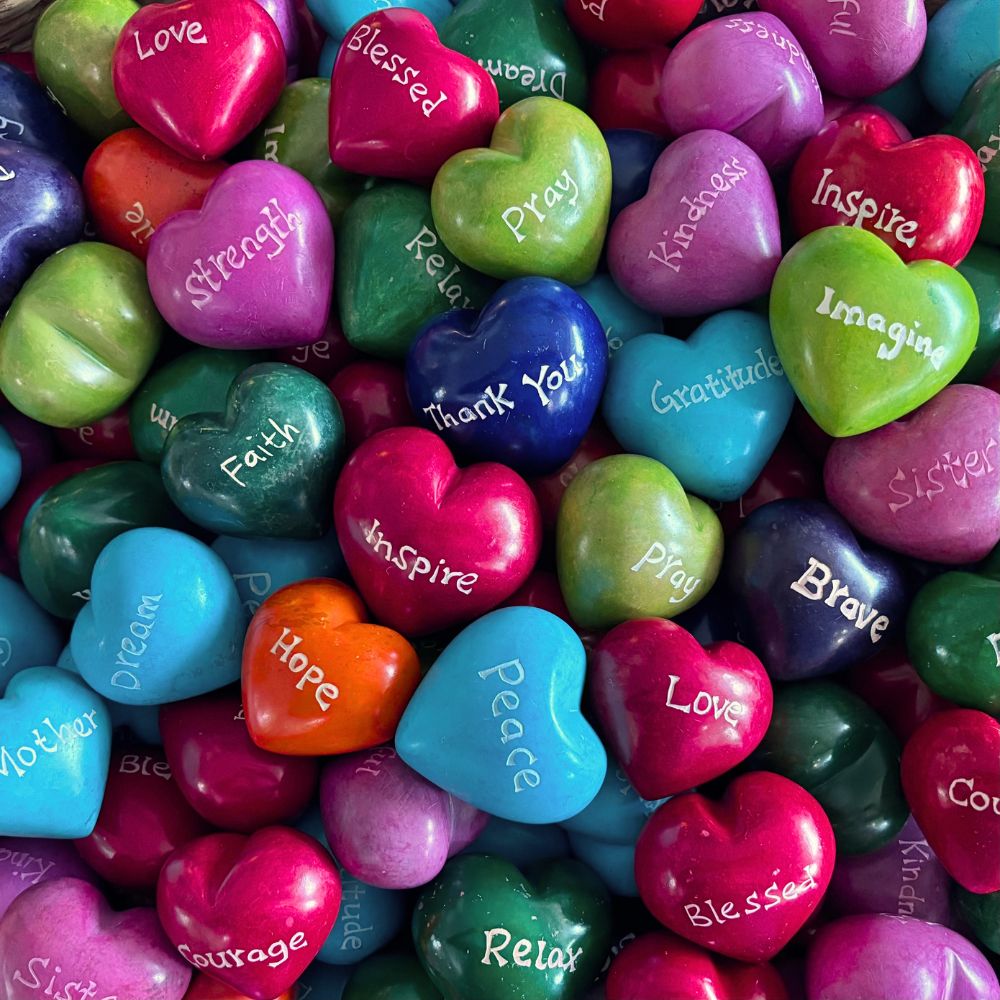 Small Word Soapstone Heart