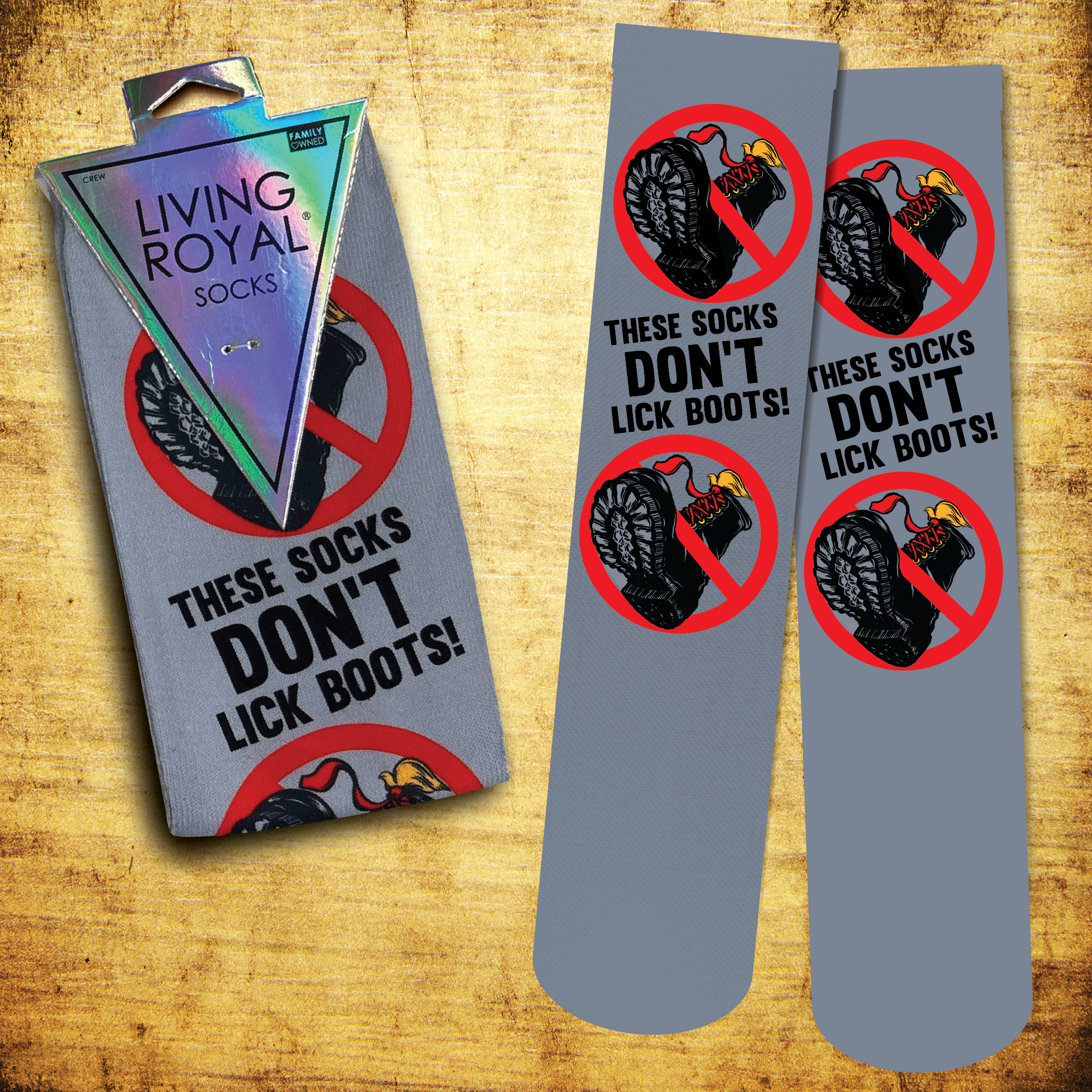 "Don't Lick Boots" Socks