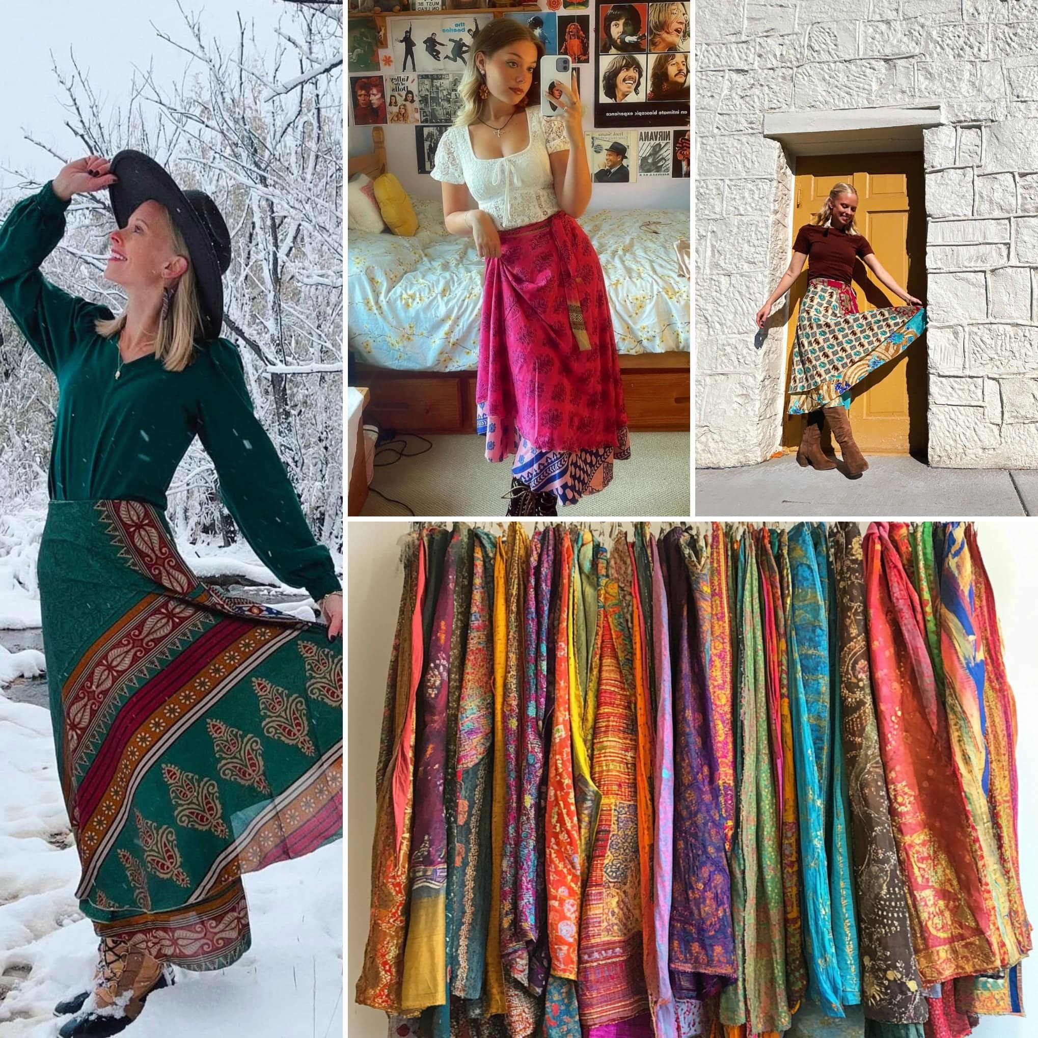 Warehouse Closeout Surplus Sari Wrap Skirt