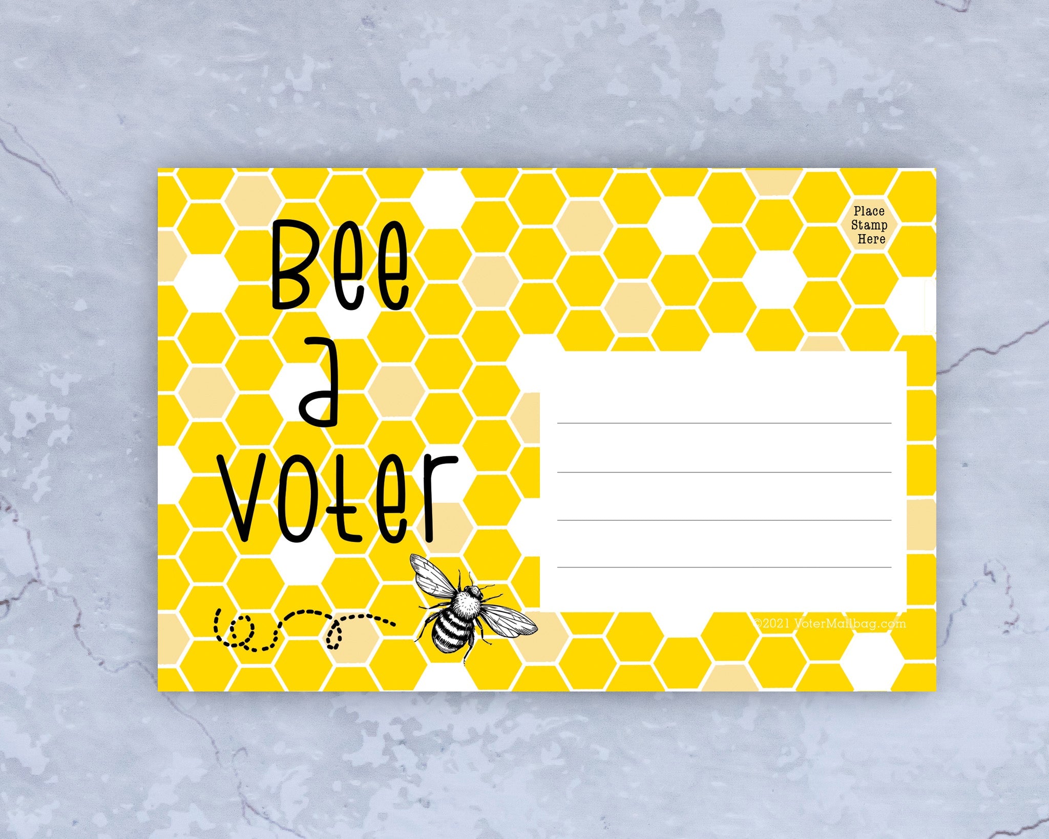 Bee A Voter Blank 4x6 Voter Postcards
