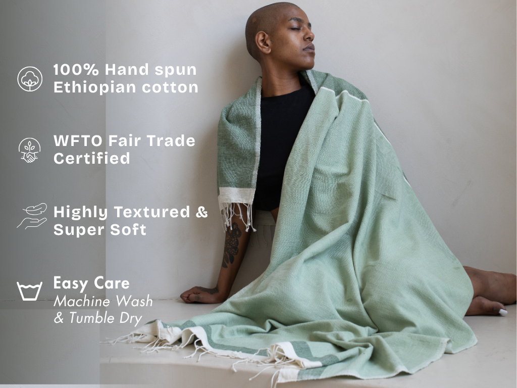 Abay Handwoven Eco-Friendly Ethiopian Cotton Beach Towel