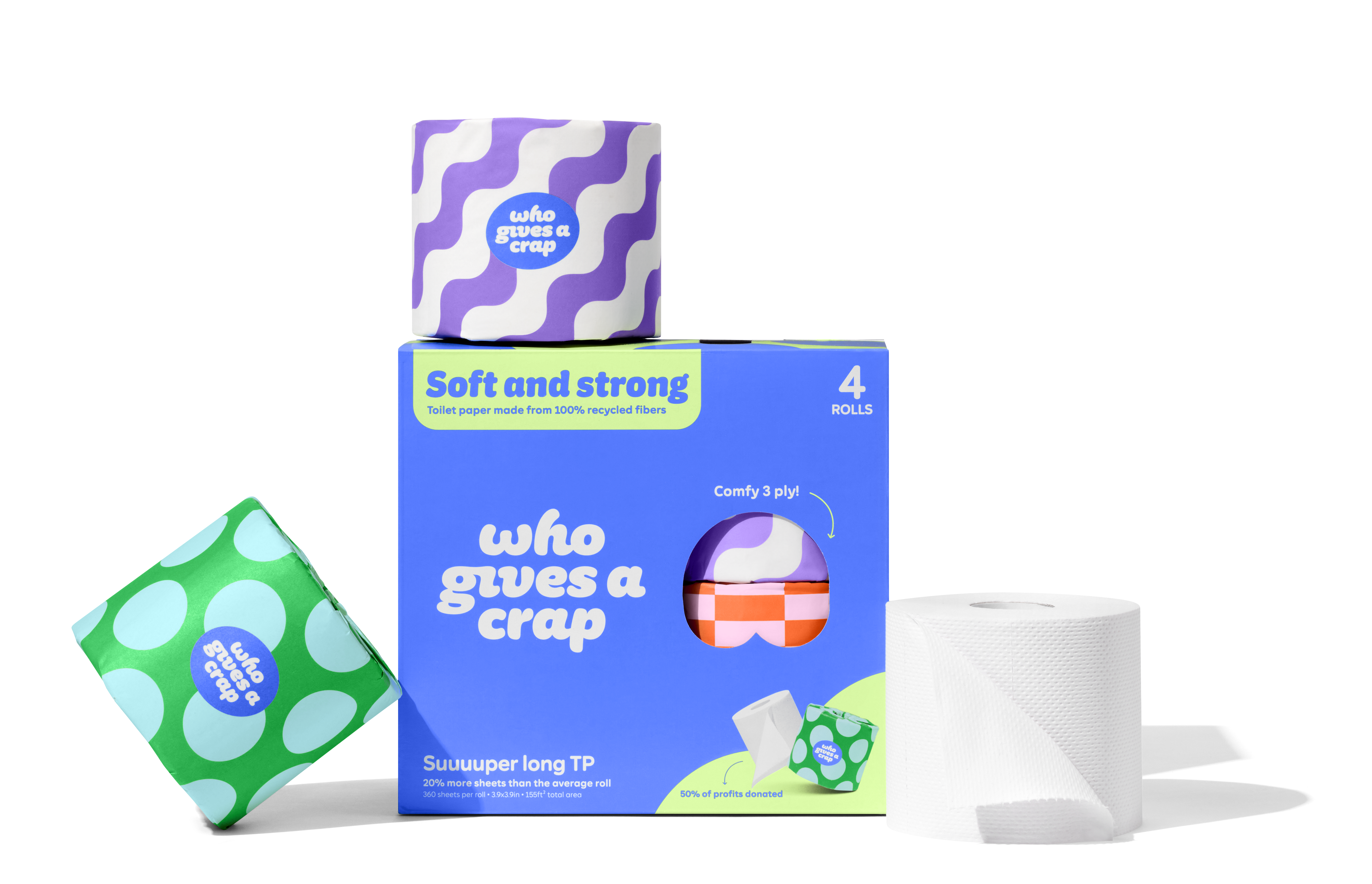 100% Recycled Toilet Paper (4 rolls per box)