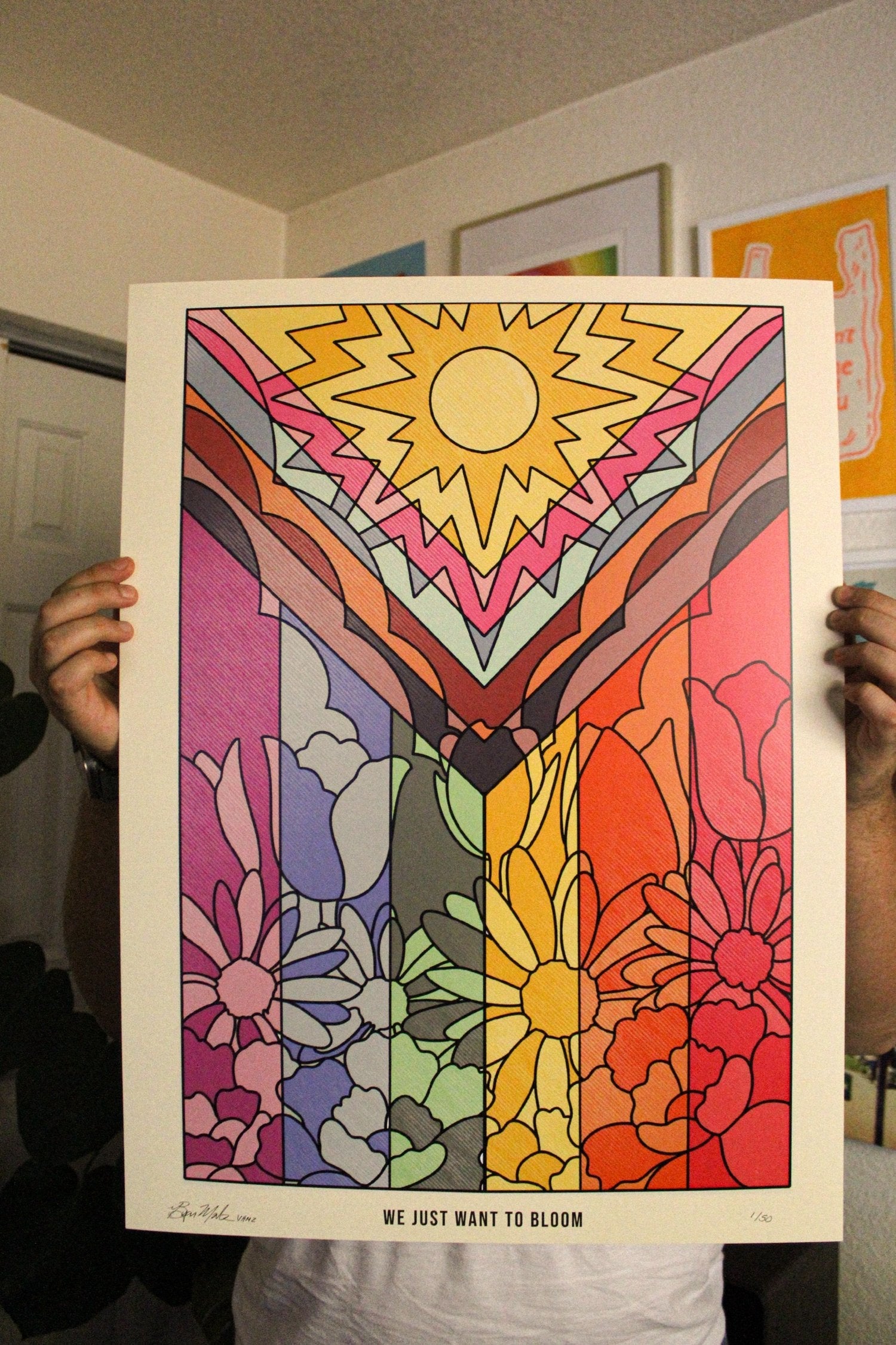 We Just Want To Bloom Pride Flag Print