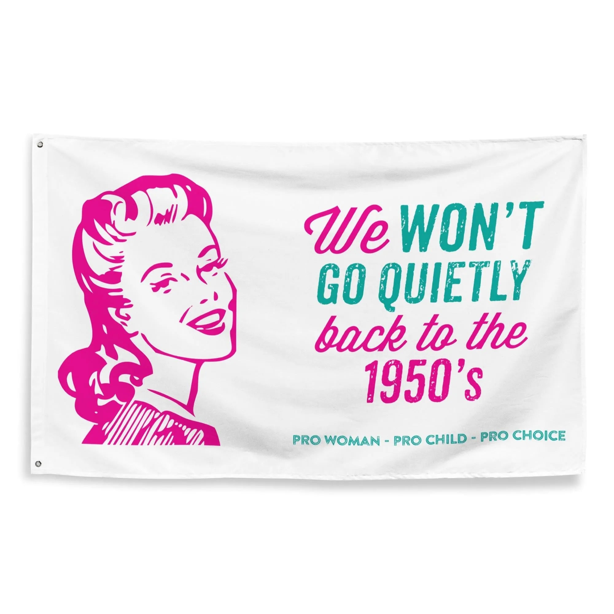 We Won't Go Quietly Back - Fabric House Flag