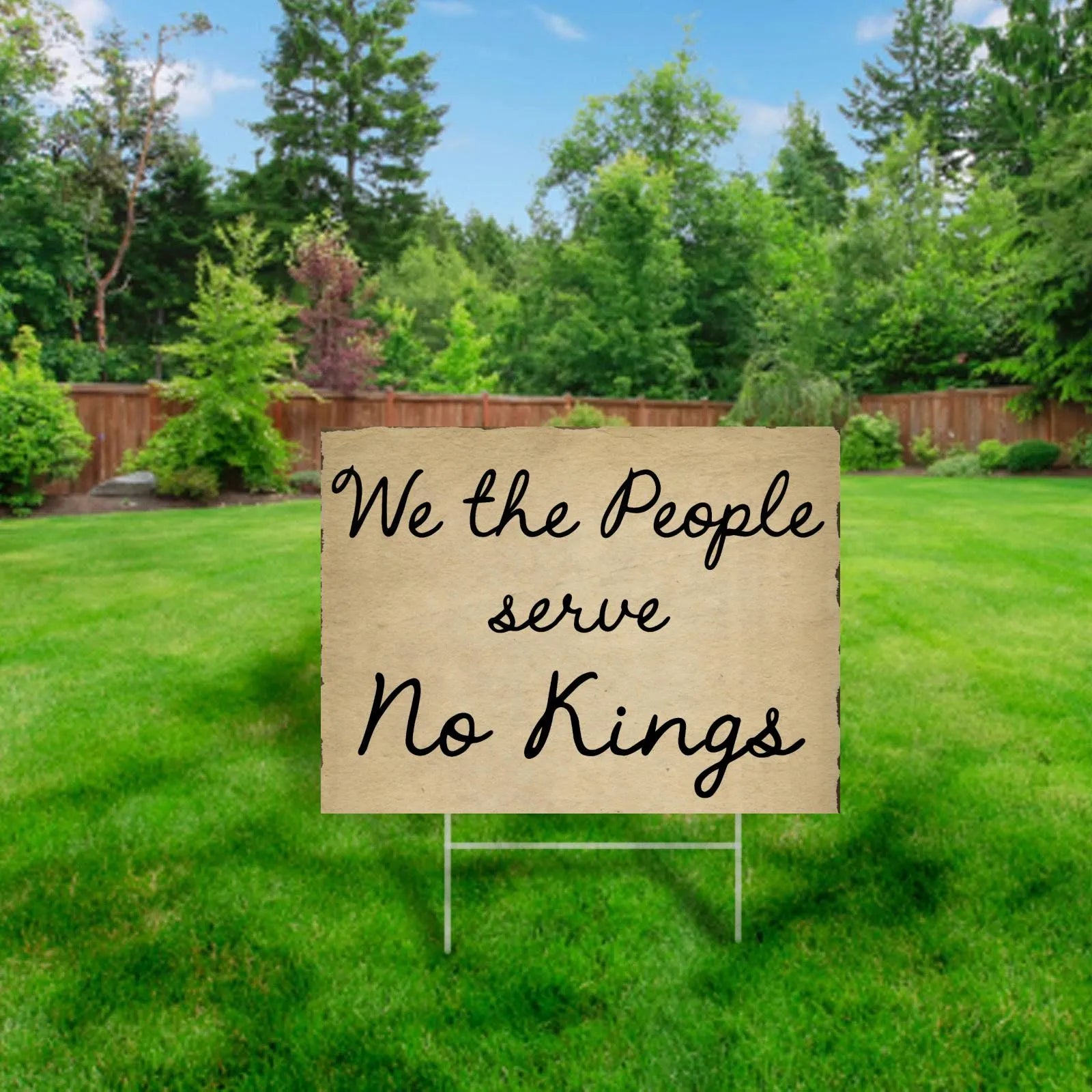 We the People Serve No Kings Yard Sign