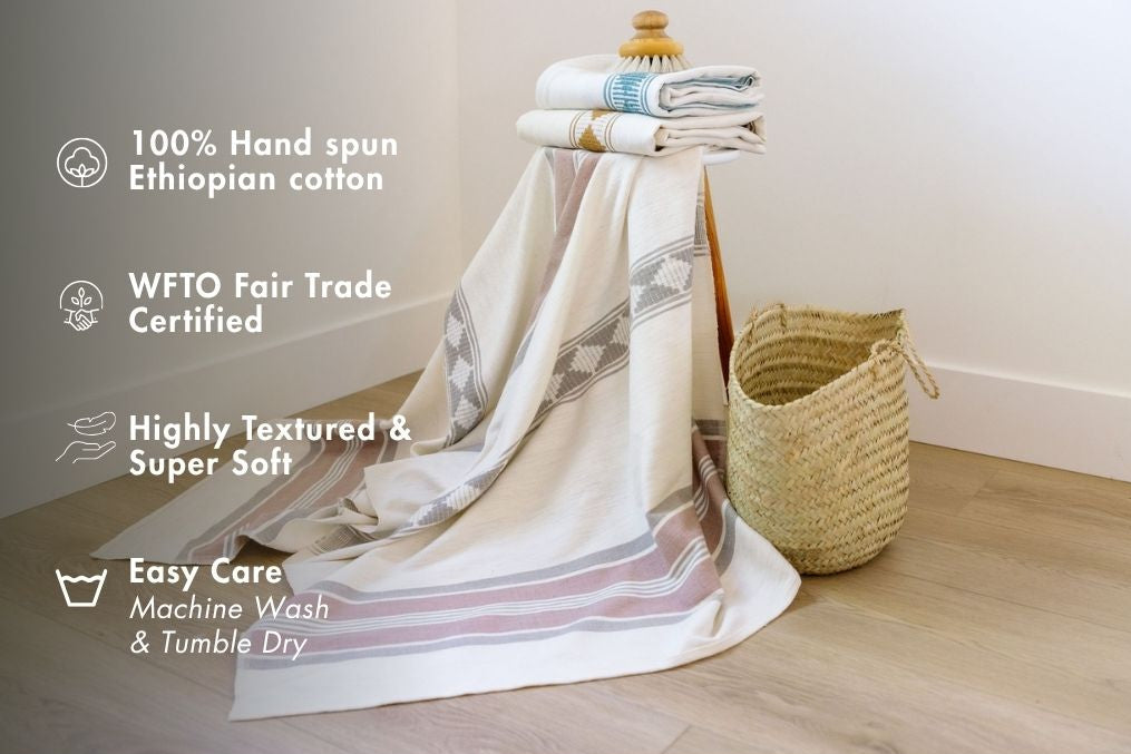 Weyra Handwoven Ethiopian Cotton Beach Towel