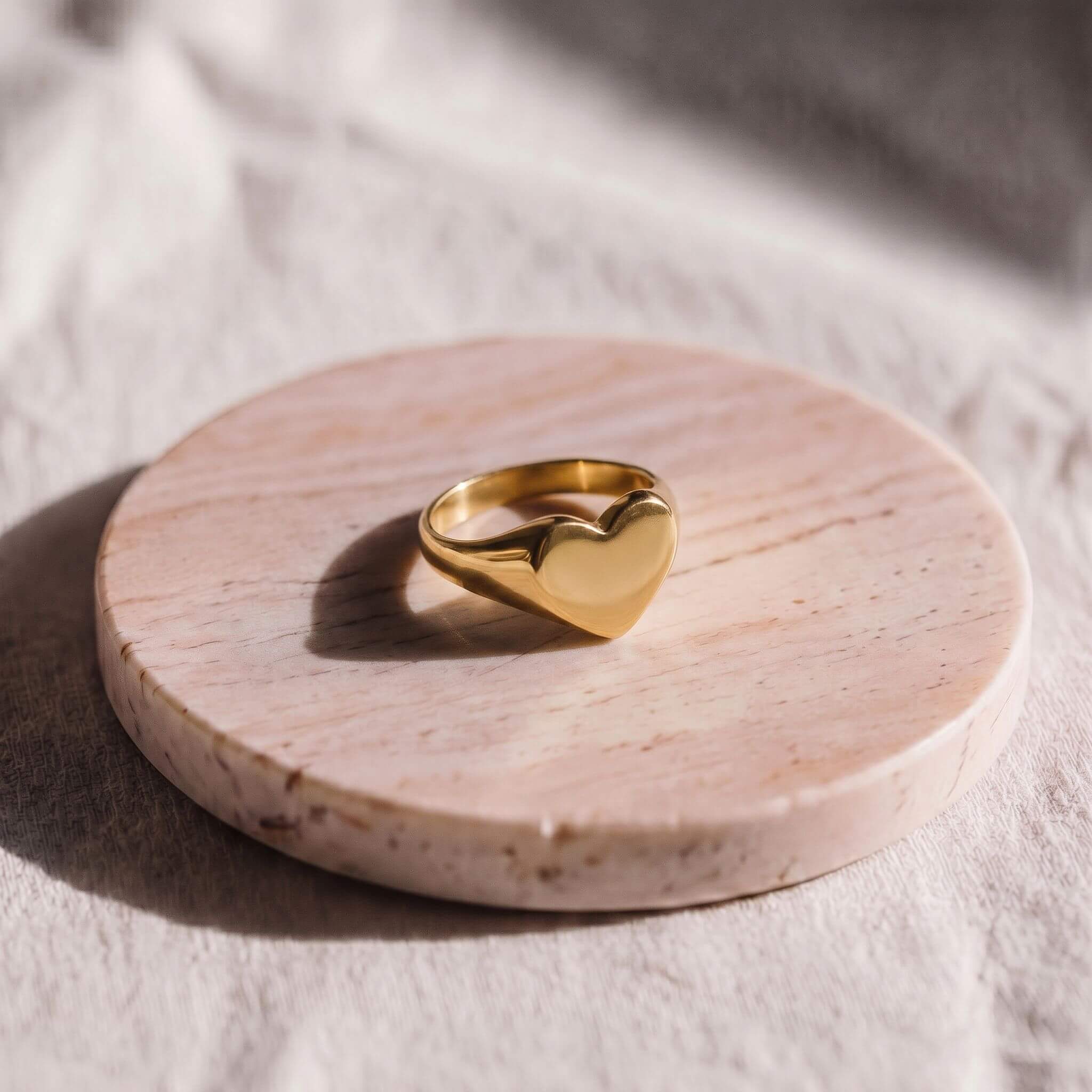 Heart Signet Brass Ring for Women | Mawi