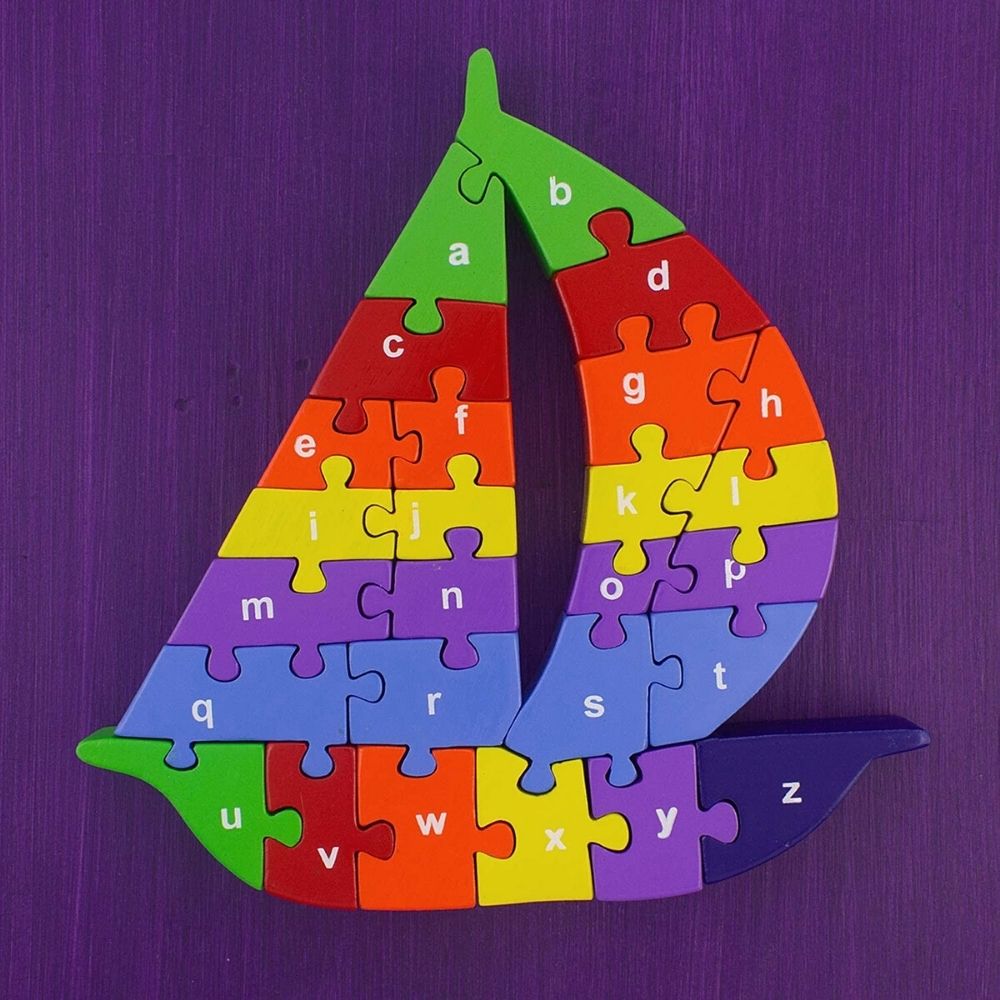 Wooden A-Z Jigsaw Puzzle - Sail Boat