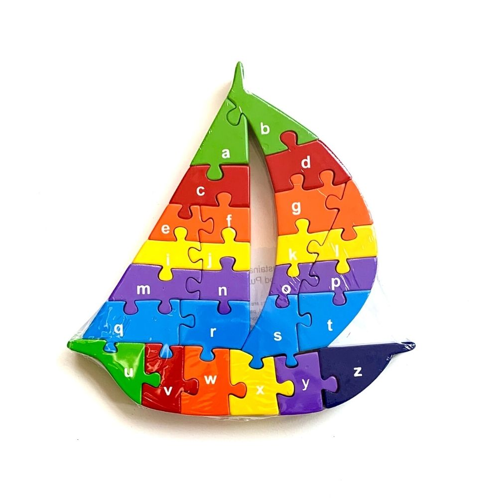 Wooden A-Z Jigsaw Puzzle - Sail Boat