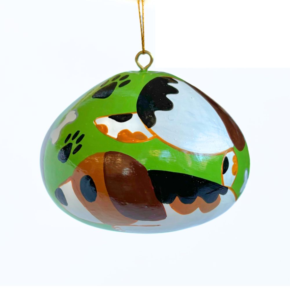 Gourd Ornament - Dogs All Over