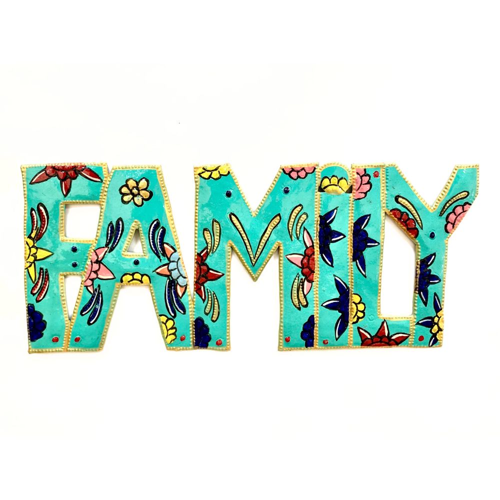 Painted Metal Wall Decor - Family