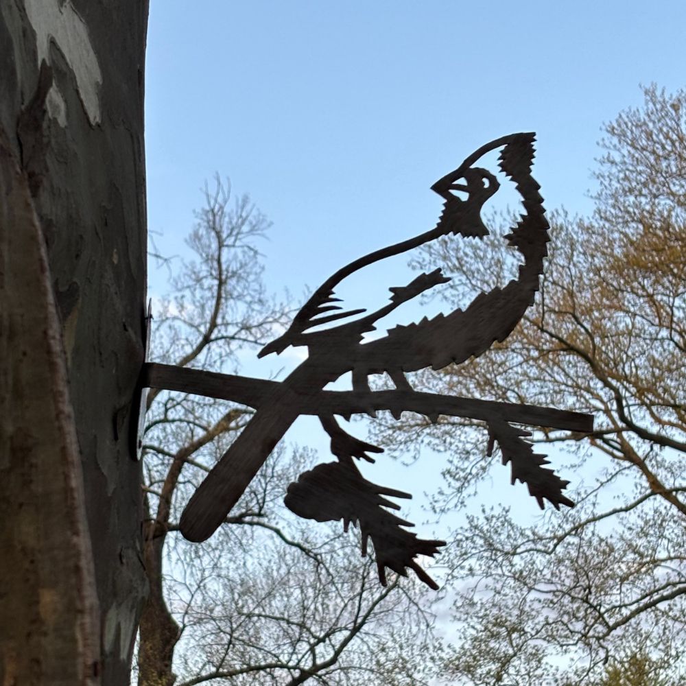 Cardinal on a Branch Metal Sculpture
