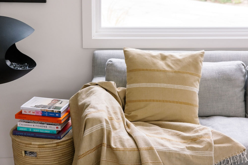 Zenach Handwoven Ethiopian Cotton Throw Pillow Cover
