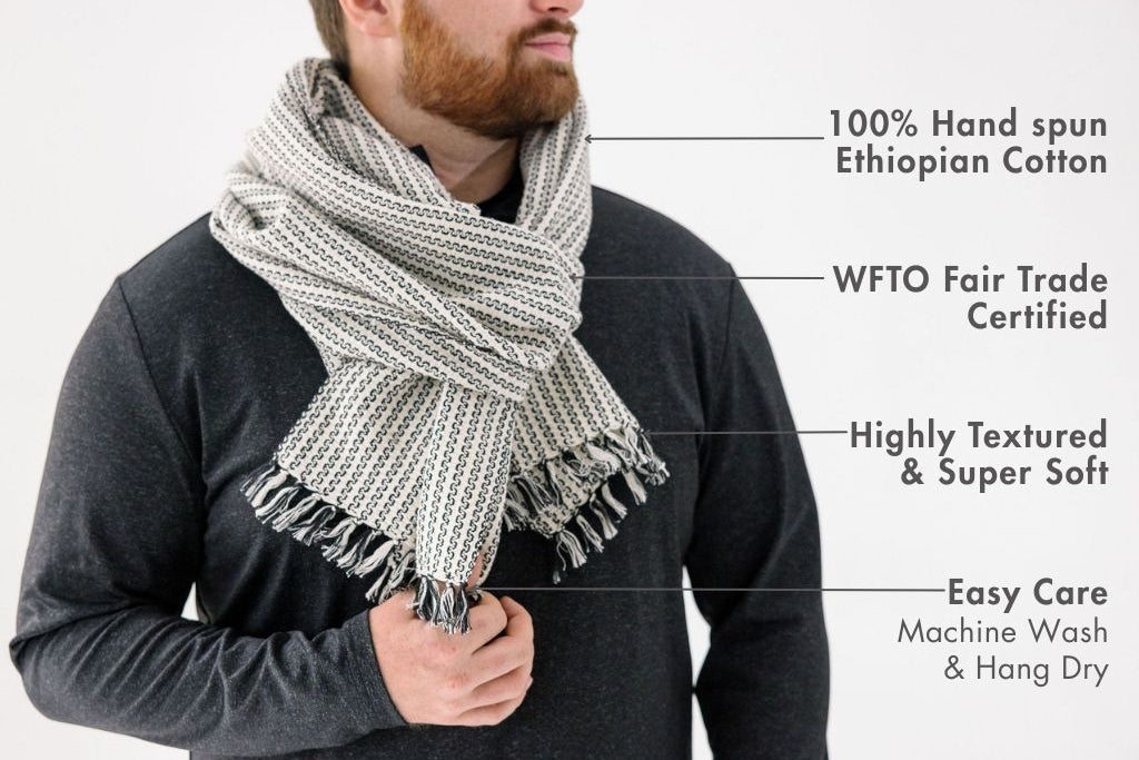 Aaron Handwoven Ethiopian Cotton Scarf