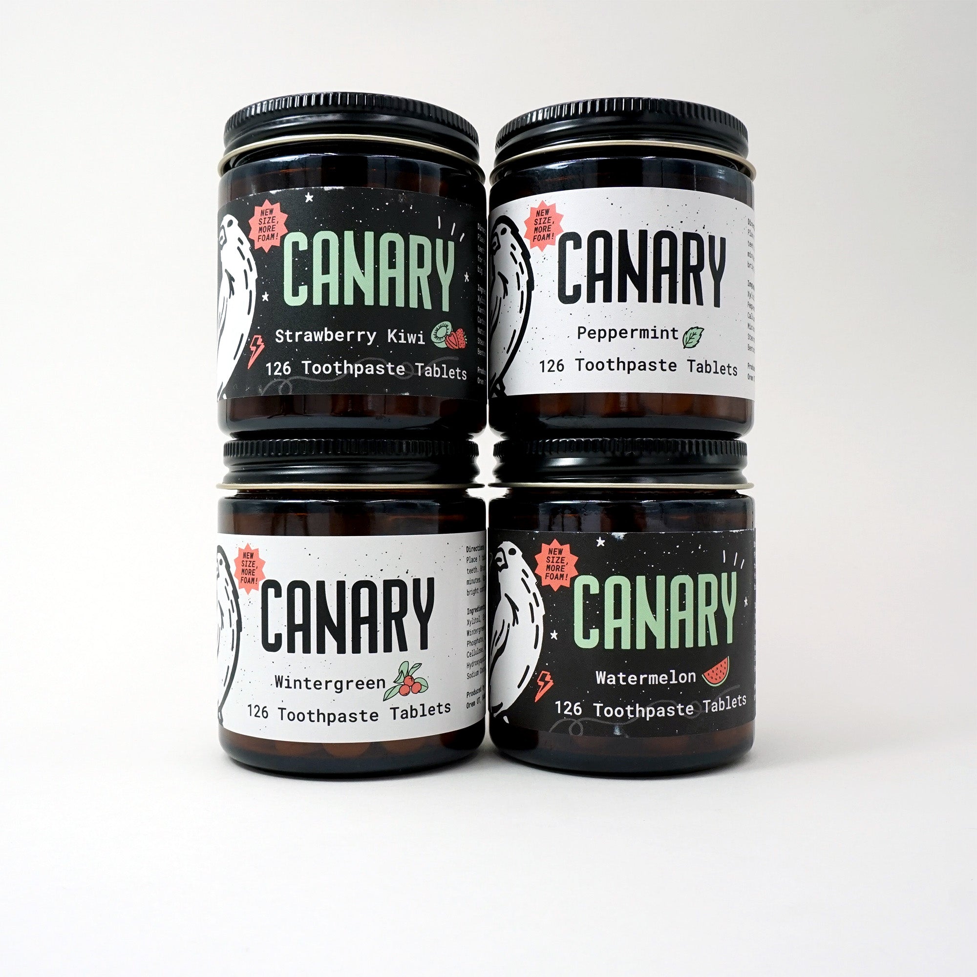 4 Pack Sampler of Canary Toothpaste Tablets