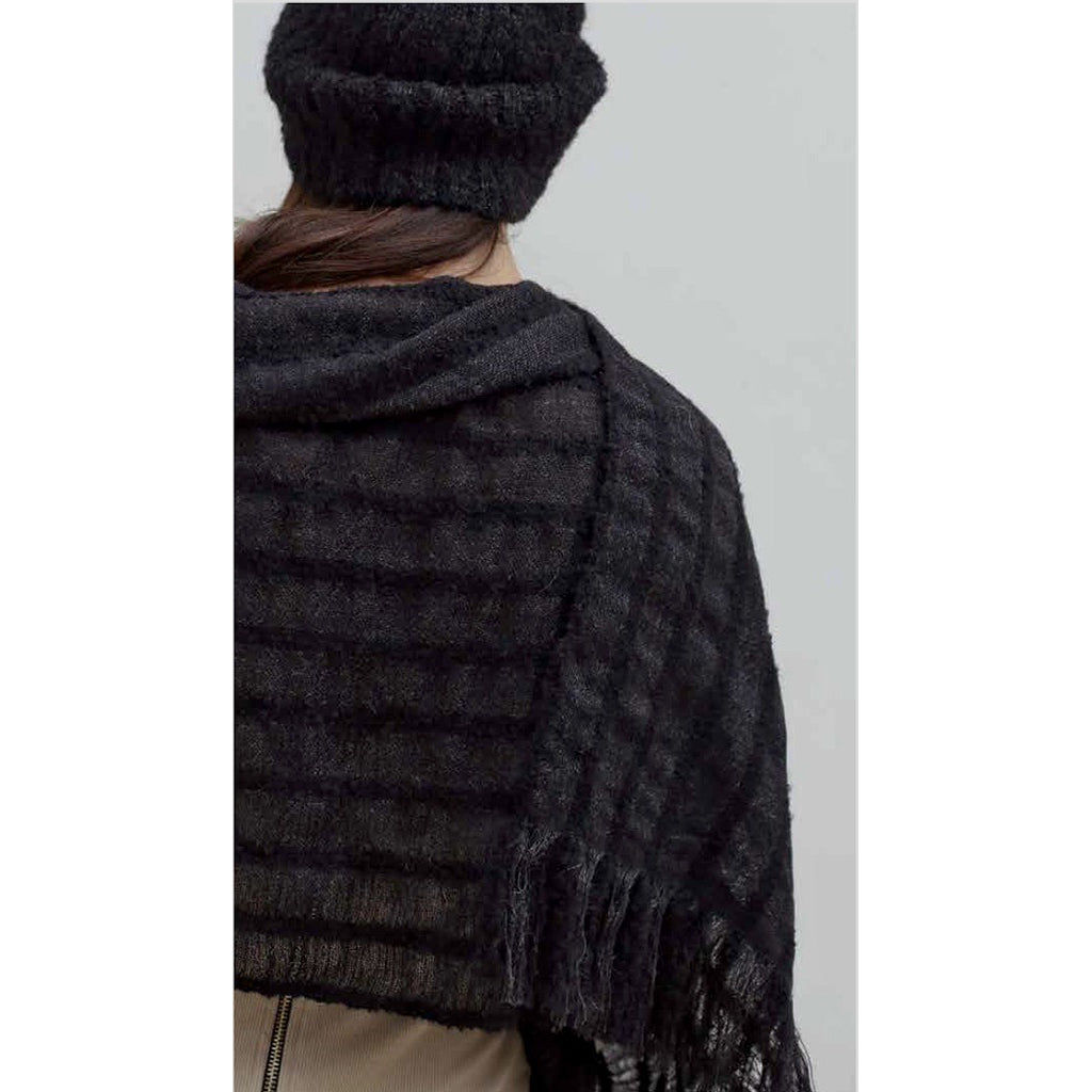 Plush Black Alpaca Beanie Hat